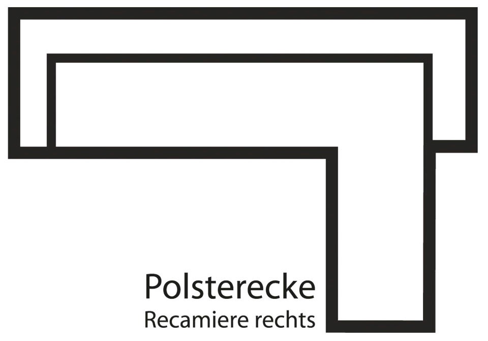 andas Ecksofa »Bille L-Form«, mit Naht im Rückenkissen und Beinen aus Eichenholz