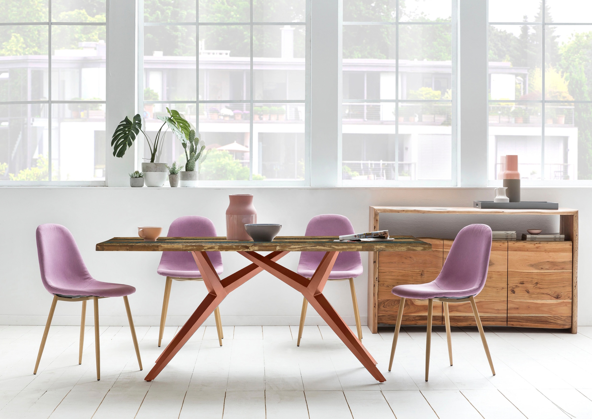 SIT Esstisch, Platte Altholz lackiert