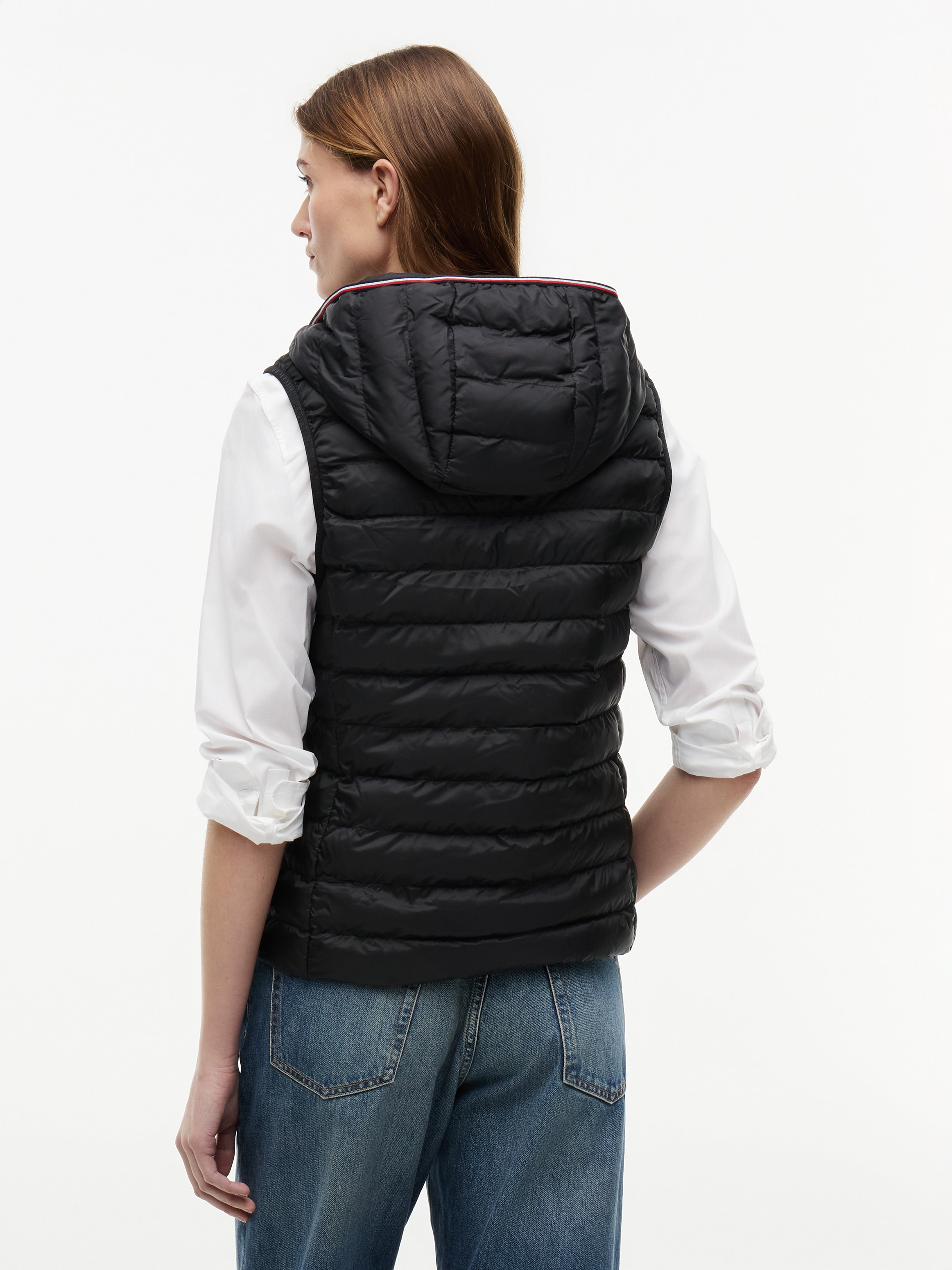 Tommy Hilfiger Steppweste »LW PADDED GLOBAL STRIPE VEST« Global Serie TH WOMEN,  abnehmbare Kapuze, Übergangsweste