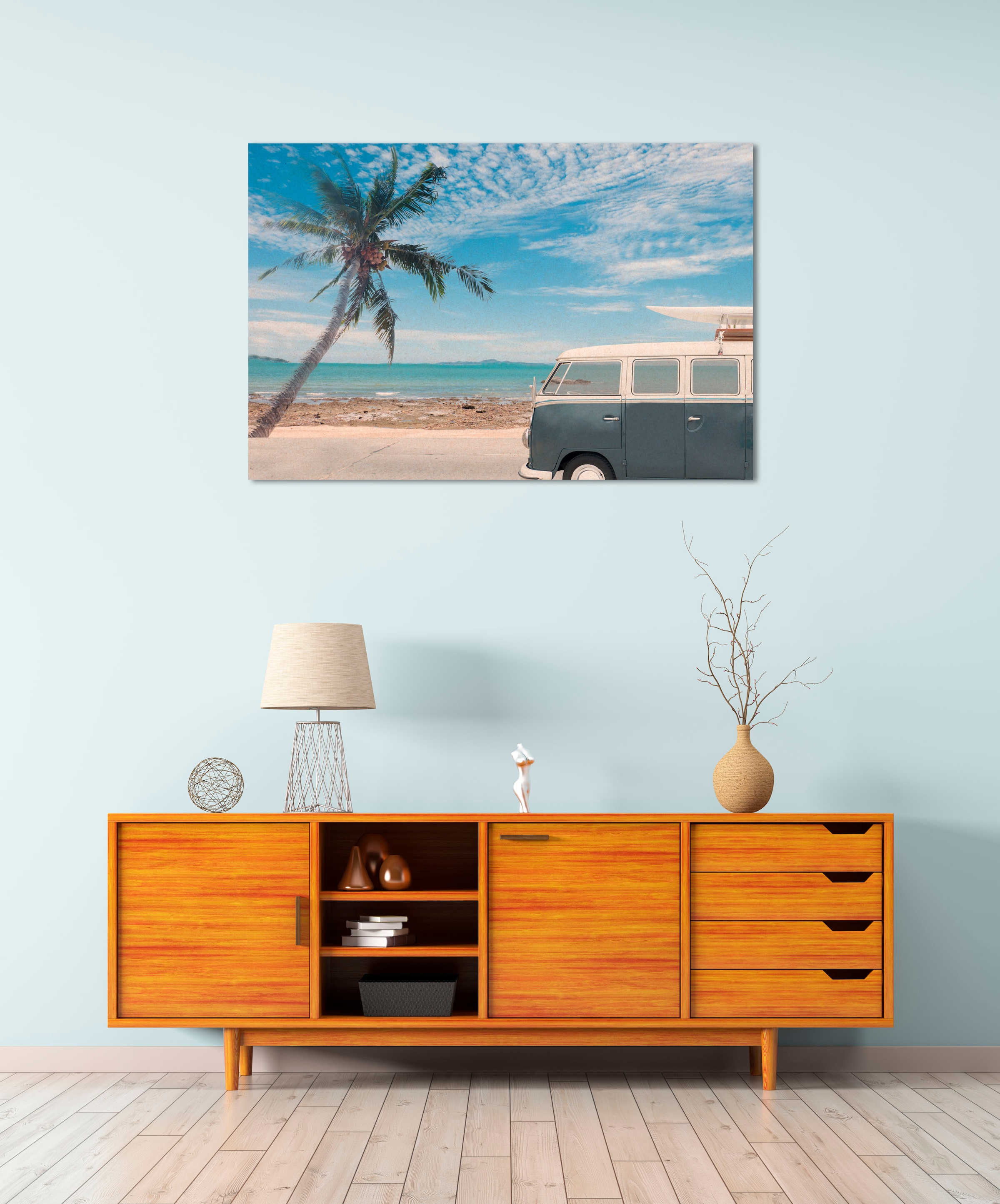 queence Acrylglasbild »Endra«, Landschaft-Italien-Spanien-Strand-Himmel-Mee günstig online kaufen