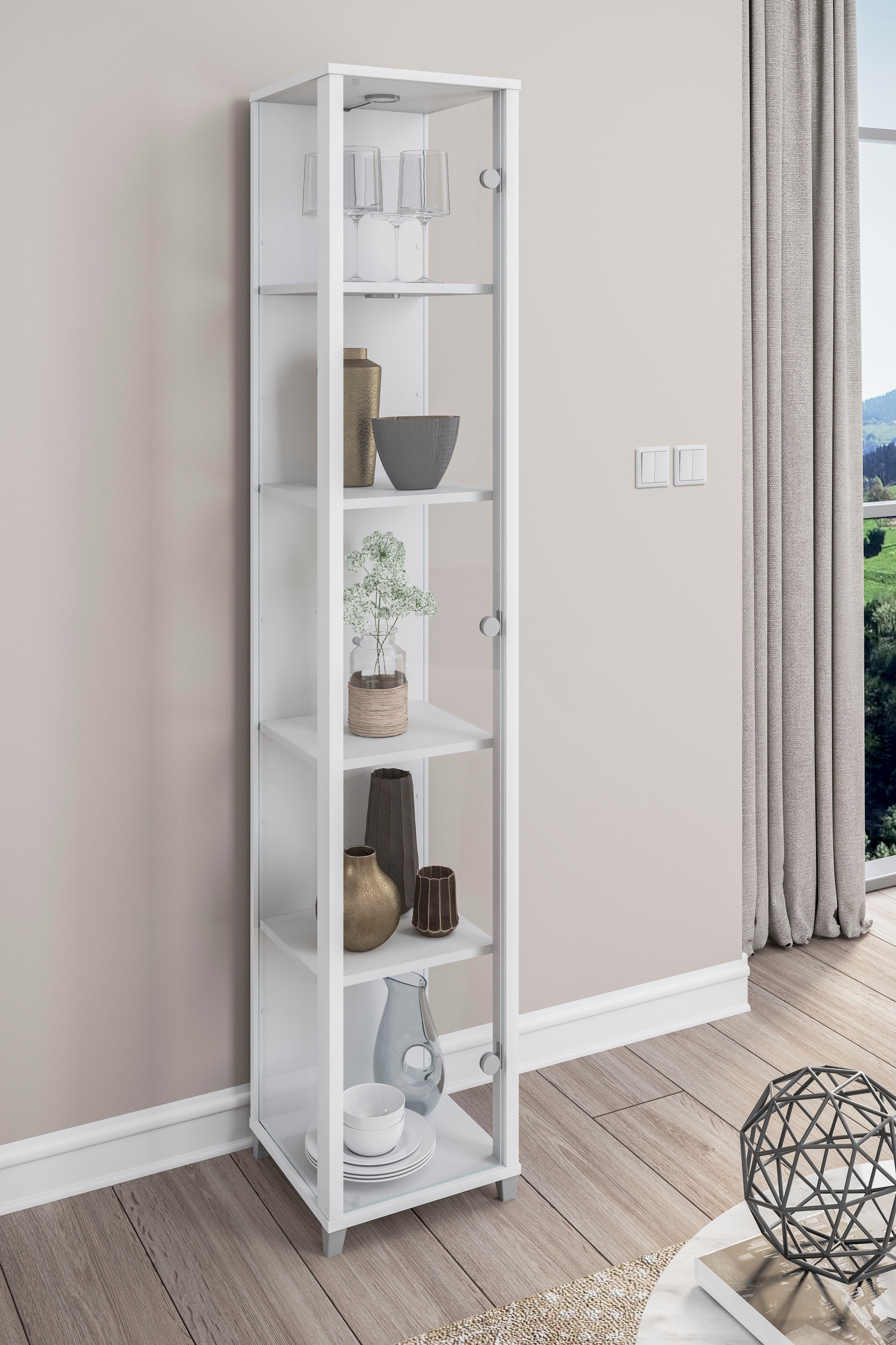 fif möbel Vitrine »OPTIMA«, Standvitrine, Vitrinenschrank, Glasvitrine, Sam günstig online kaufen