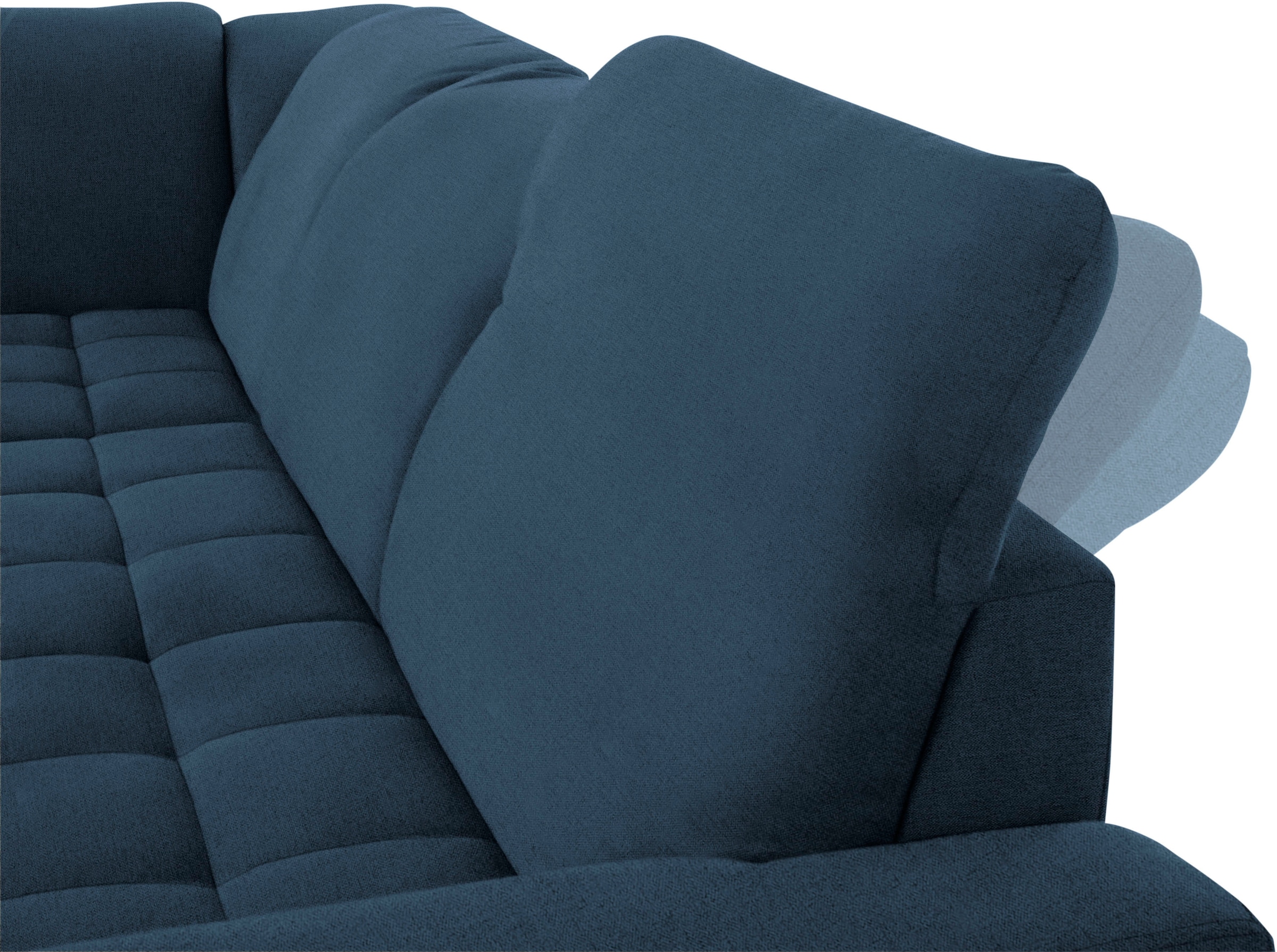 DOMO collection Ecksofa »Franzi, zeitlos und elegant, moderne Sitzheftung, L-Form«, wahlweise mit Kopfteilverstellung (dann Breite: 275 cm)