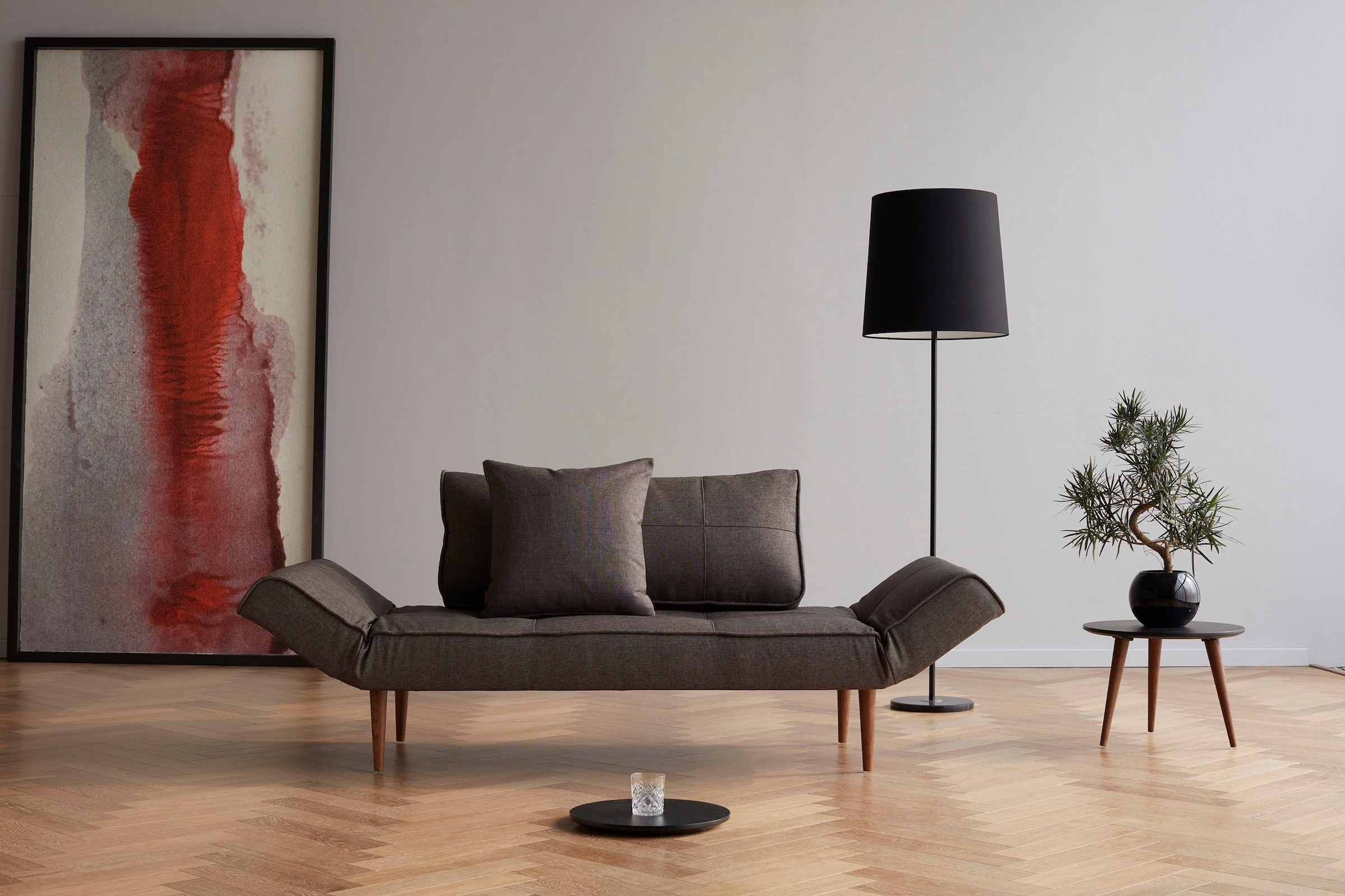 Beine, ™ Design, »Zeal«, Scandinavian INNOVATION kaufen Schlafsofa Styletto inklusive online LIVING im Rückenkissen