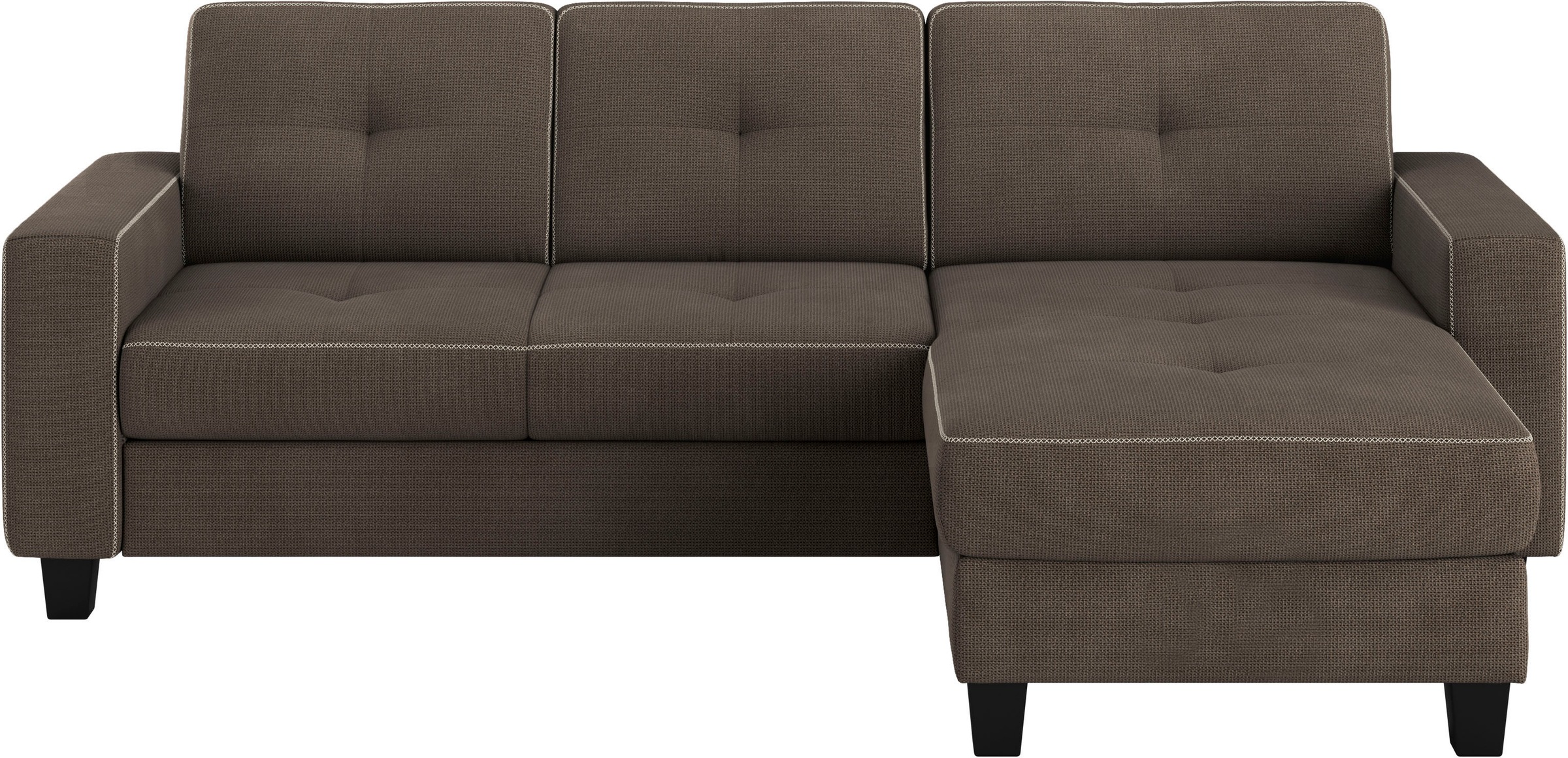 Places of Style Ecksofa »Varese L-Form«, Kreuznaht in beige
