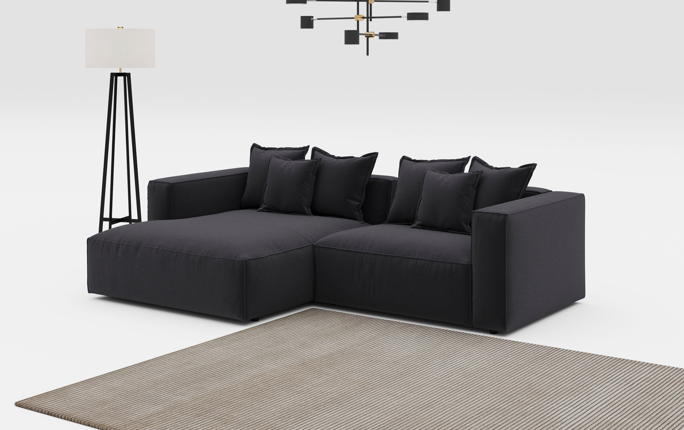 INOSIGN Ecksofa »Cowboy L-Form«, mit 6 Kissen, kubisches Sofa günstig online kaufen