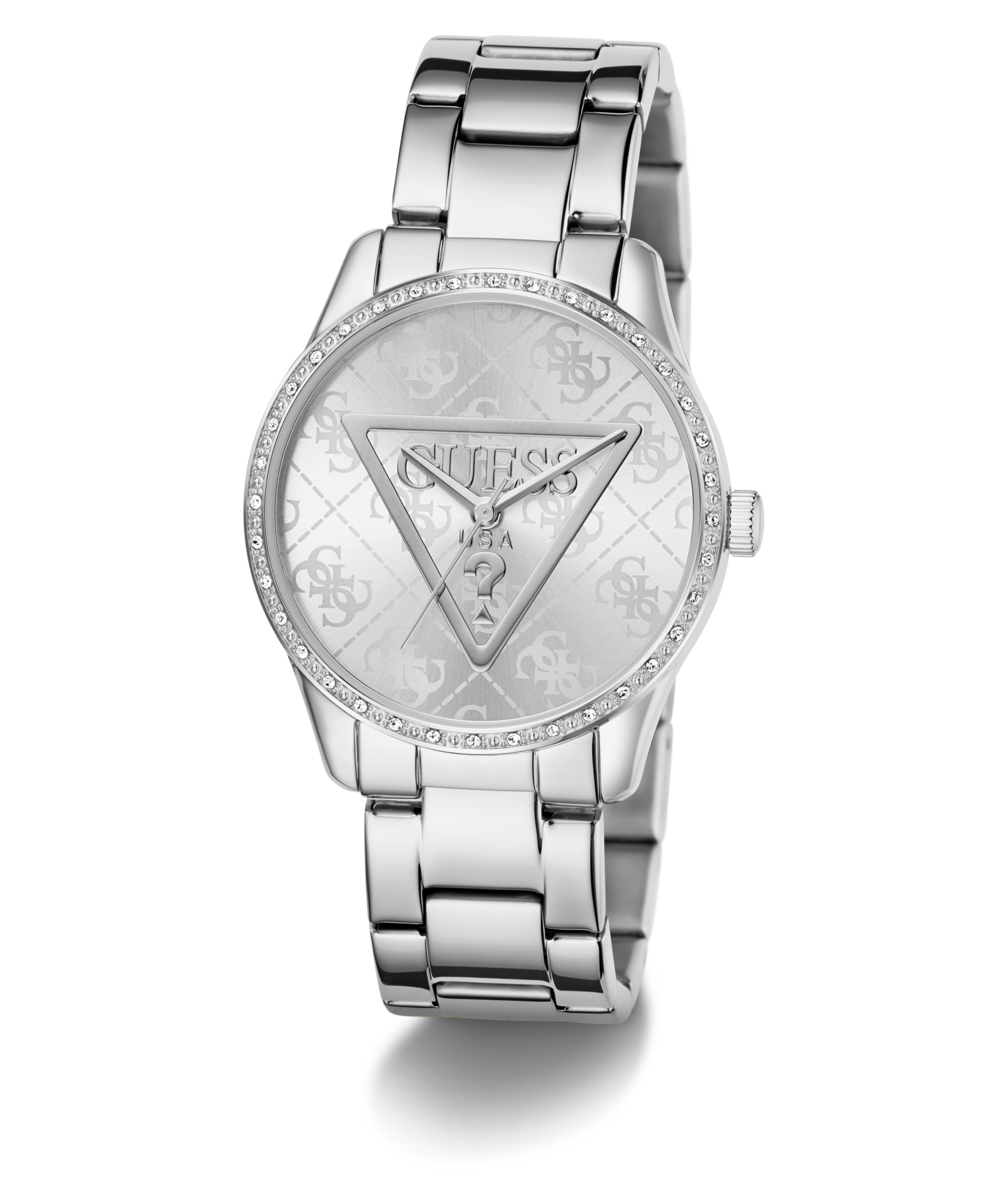Guess Quarzuhr »ROXY«, Armbanduhr, Damenuhr, Edelstahlarmband, Kristallglas