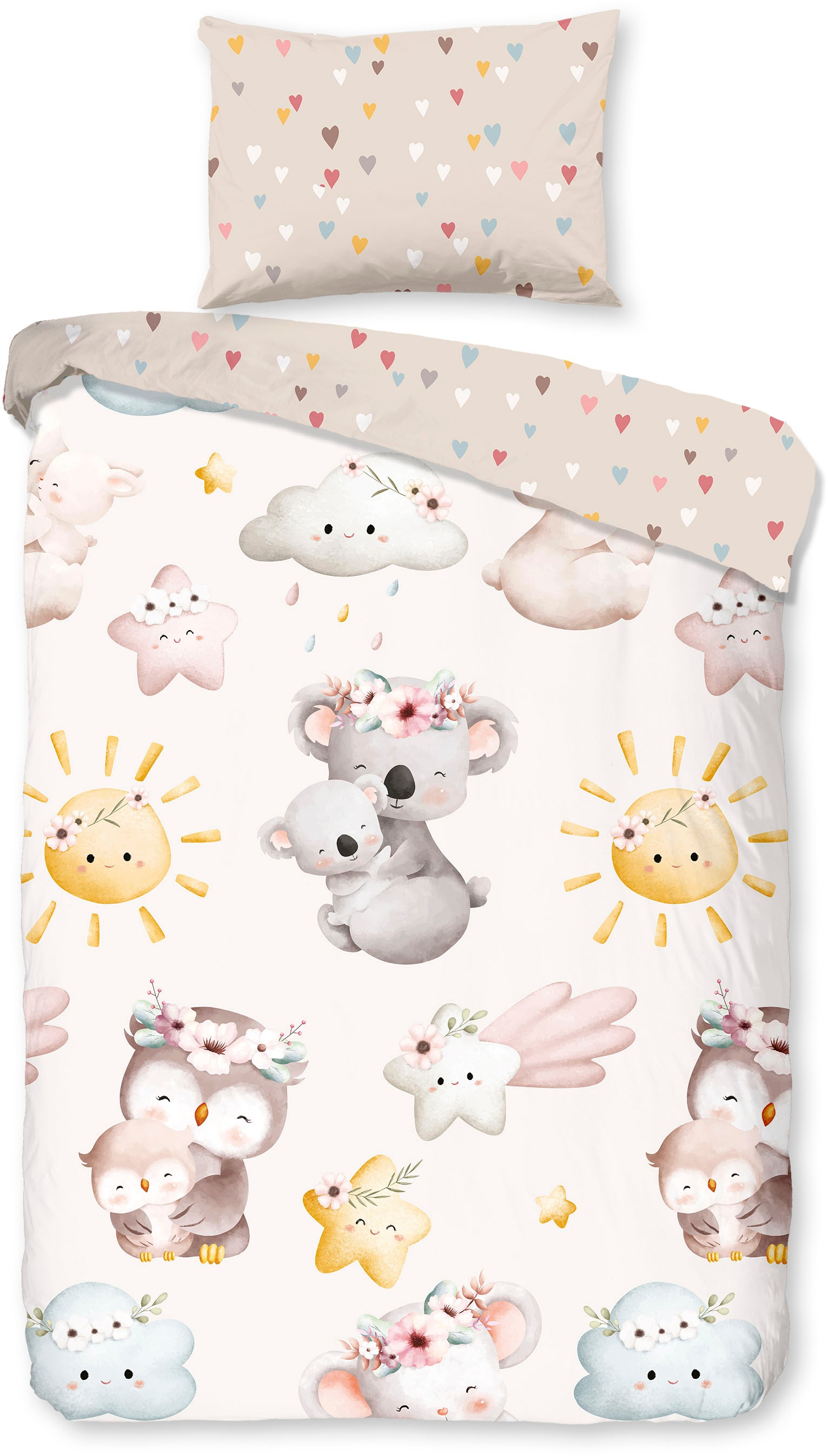 good morning Babybettwäsche »Hugss«, Baumwolle, Renforcé, 2 Teilig, Wendeop günstig online kaufen