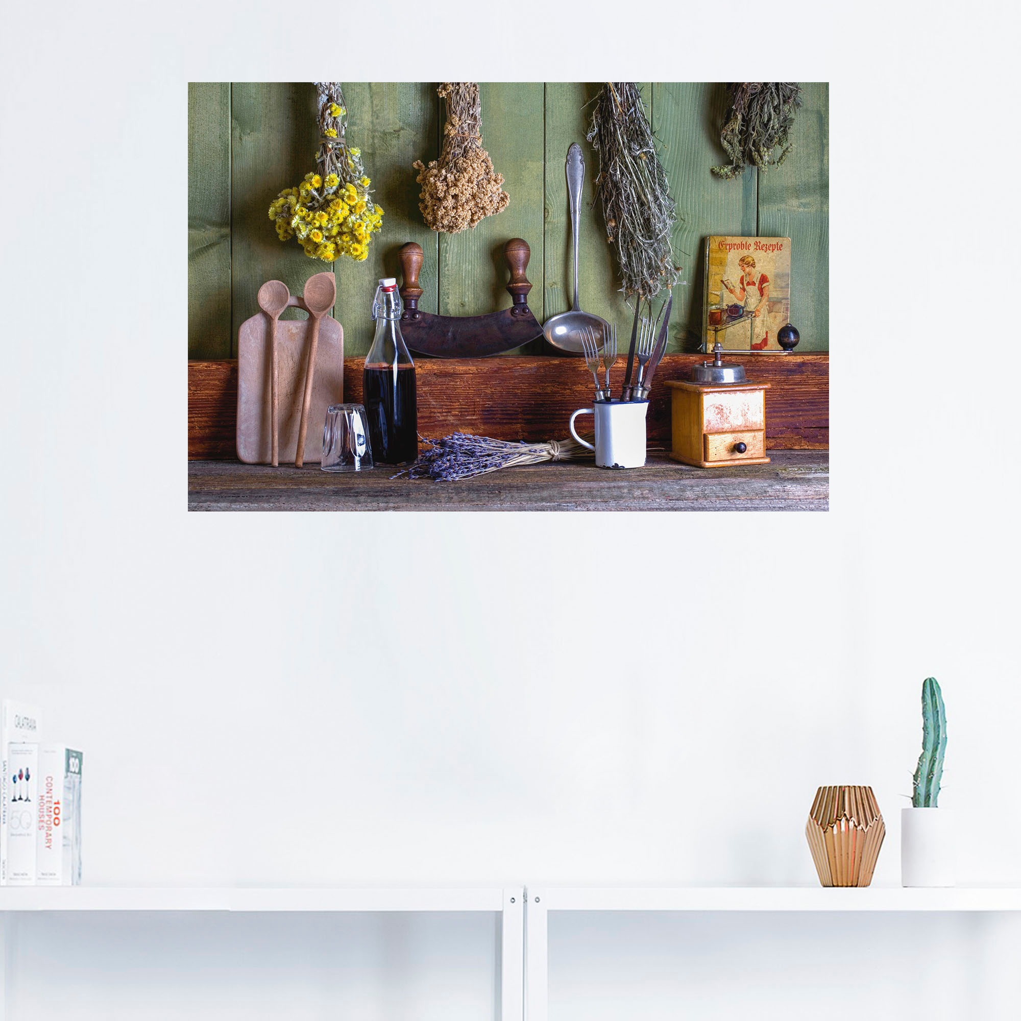 Artland Wandbild »Rustikale Küchenszene«, Innenarchitektur, (1 St.), als Alubild, Outdoorbild, Leinwandbild, Poster, Wandaufkleber