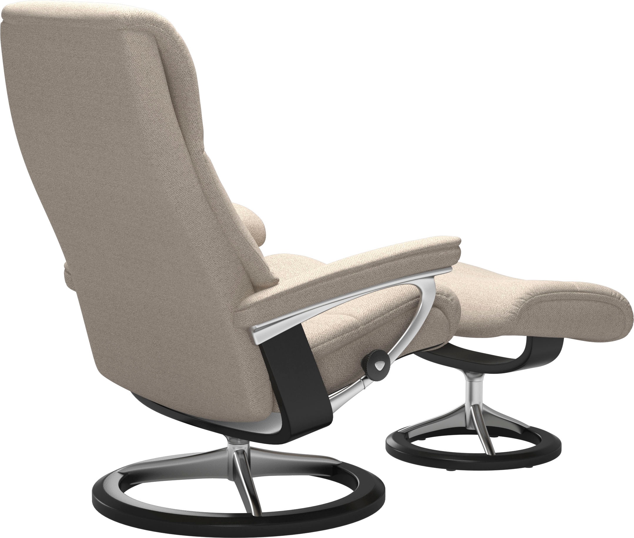 Stressless® Relaxsessel »View«, (Set, Relaxsessel mit Hocker), mit Signature Base, Größe S,Gestell Schwarz
