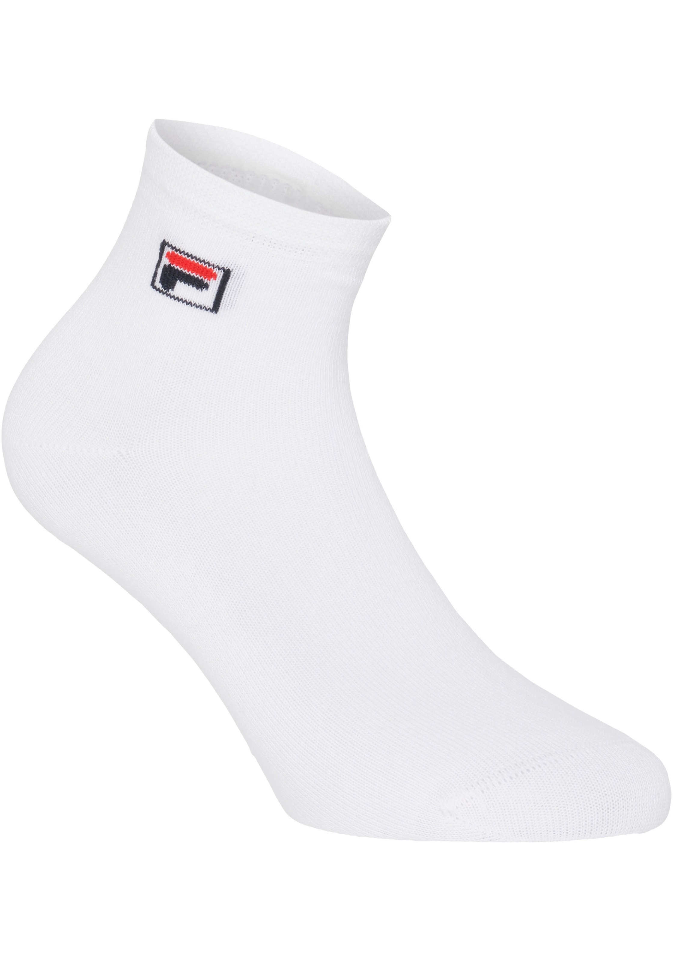 Fila Kurzsocken »UNISEX QUARTER PLAIN SOCKS«, (3 Paar), mit eingestrickem Logo
