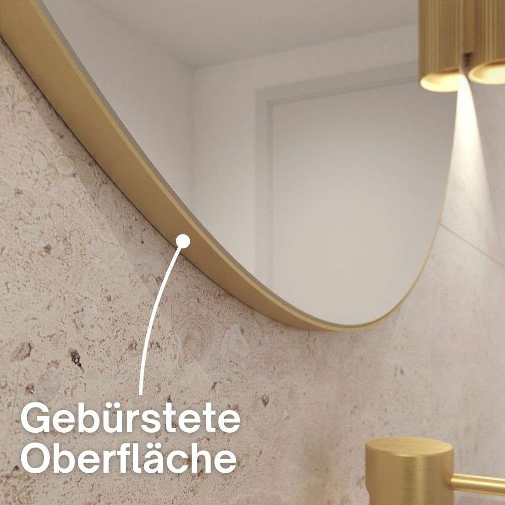 Loevschall Wandspiegel »Refine, Runder Spiegel, Badzimmerspiegel«, Elegantes Design, Stilvoller Rahmen