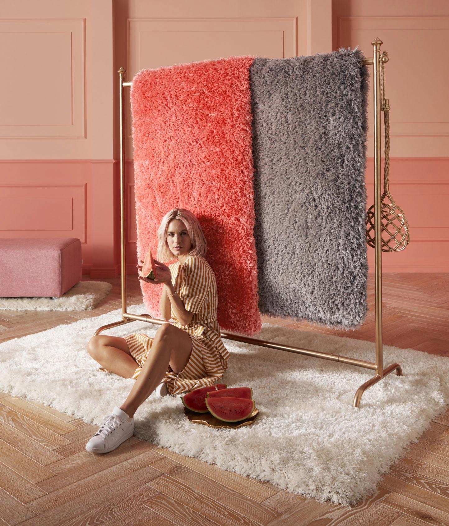 Guido Maria Kretschmer Home&Living Hochflor-Teppich »Micro exclusiv«, rechteckig, weich, flauschig, Uni-Farben, Wohnzimmer, Schlafzimmer, Kinderzimmer