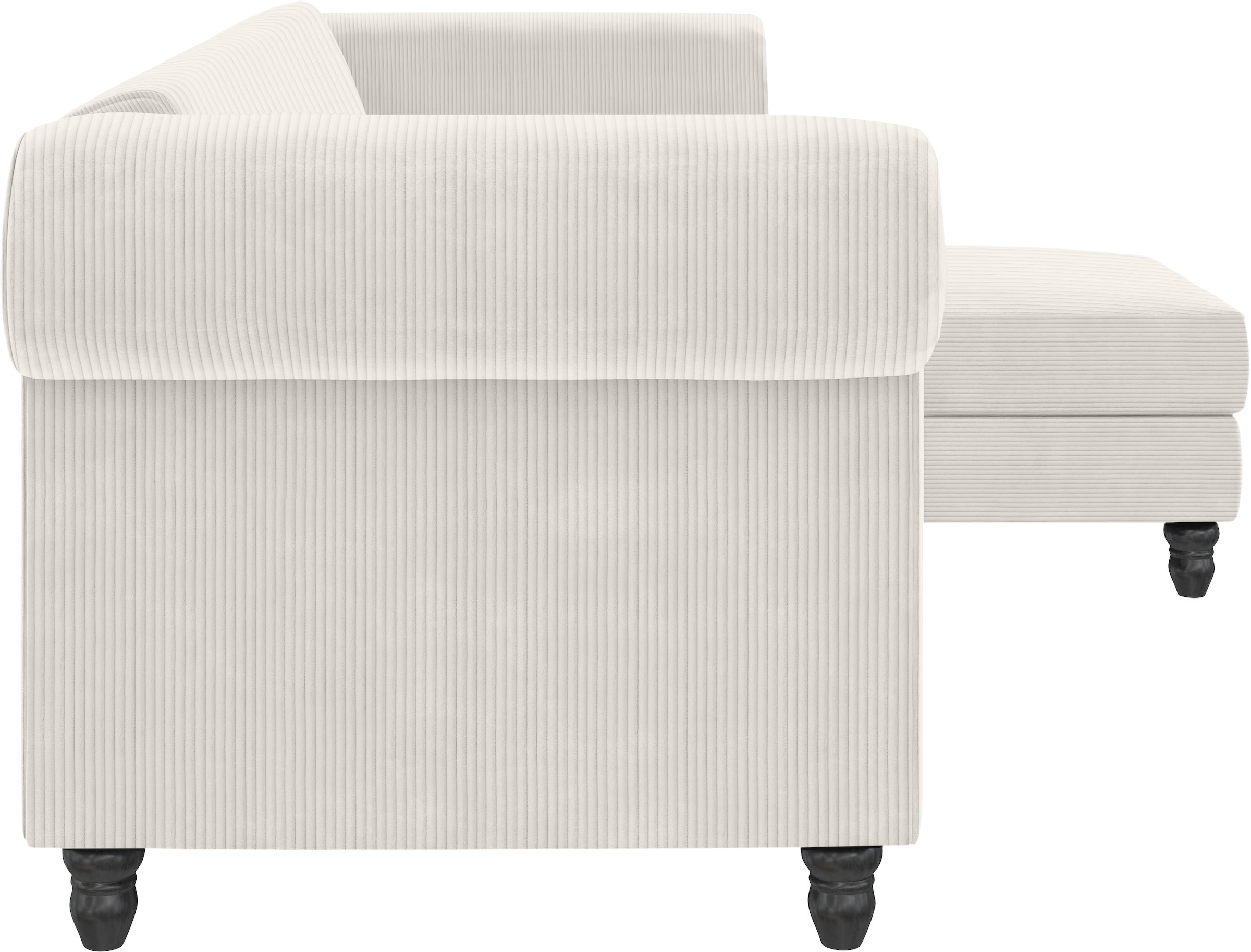 Dorel Home Ecksofa »Felix II, L-Form, Schlafsofa 241cm (Liegefl. 108/195 cm),«, verstellb. Rückenlehne, Recamiere wechselbar, Cord