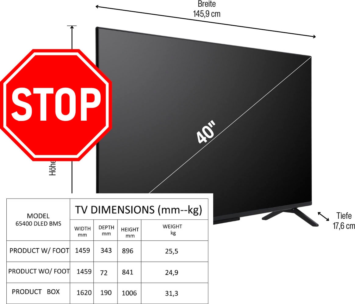 Telefunken LED-Fernseher »D40F750M1CWI«, Full HD, Smart-TV