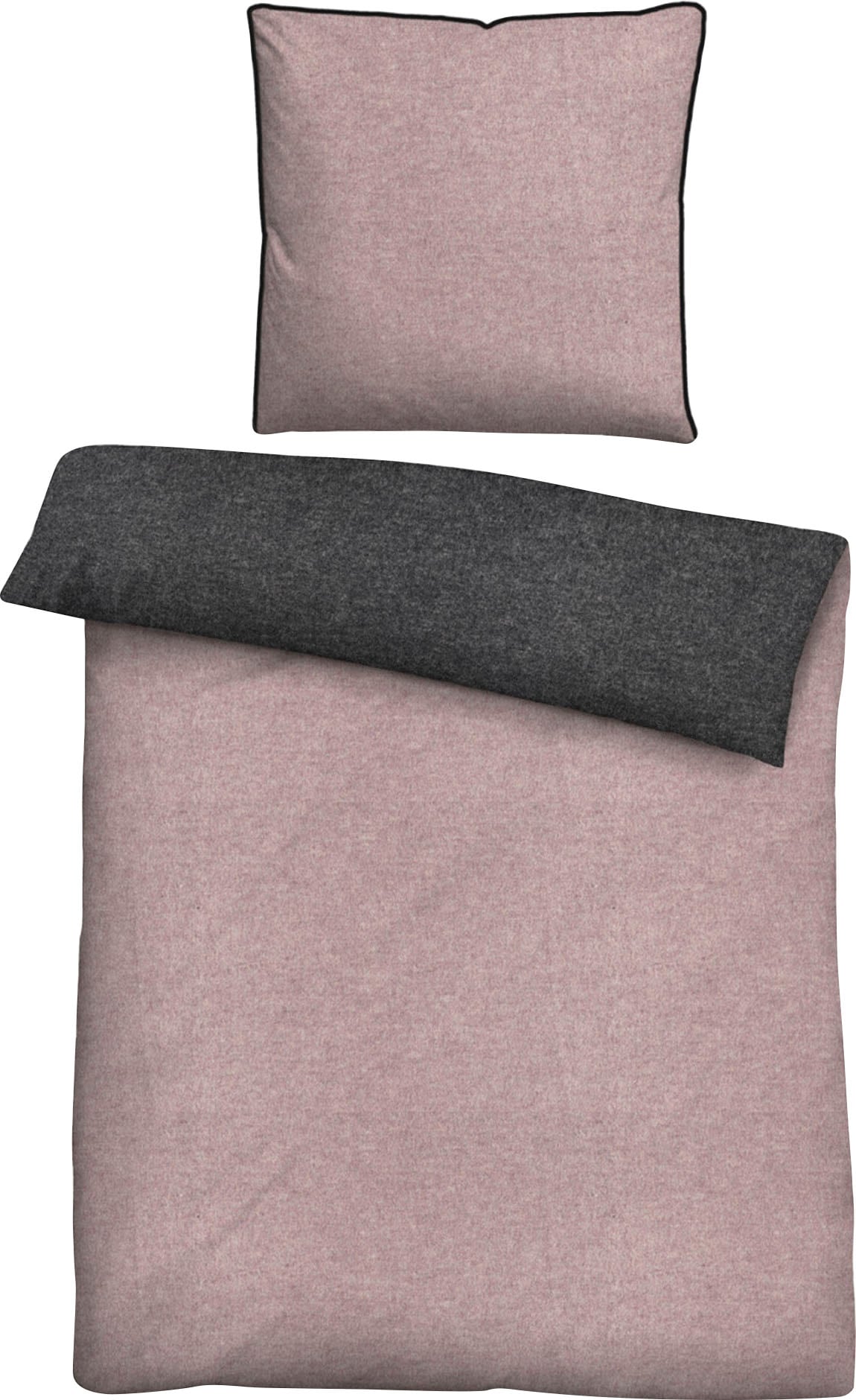 Biberna Wendebettwäsche »Hermal«, aus weicher, wohlig warmer Flanell (Biber) Qualität in Melange Optik, aus 100% Baumwolle, STANDARD 100 by OEKO-TEX® zertifiziert, Made in Germany