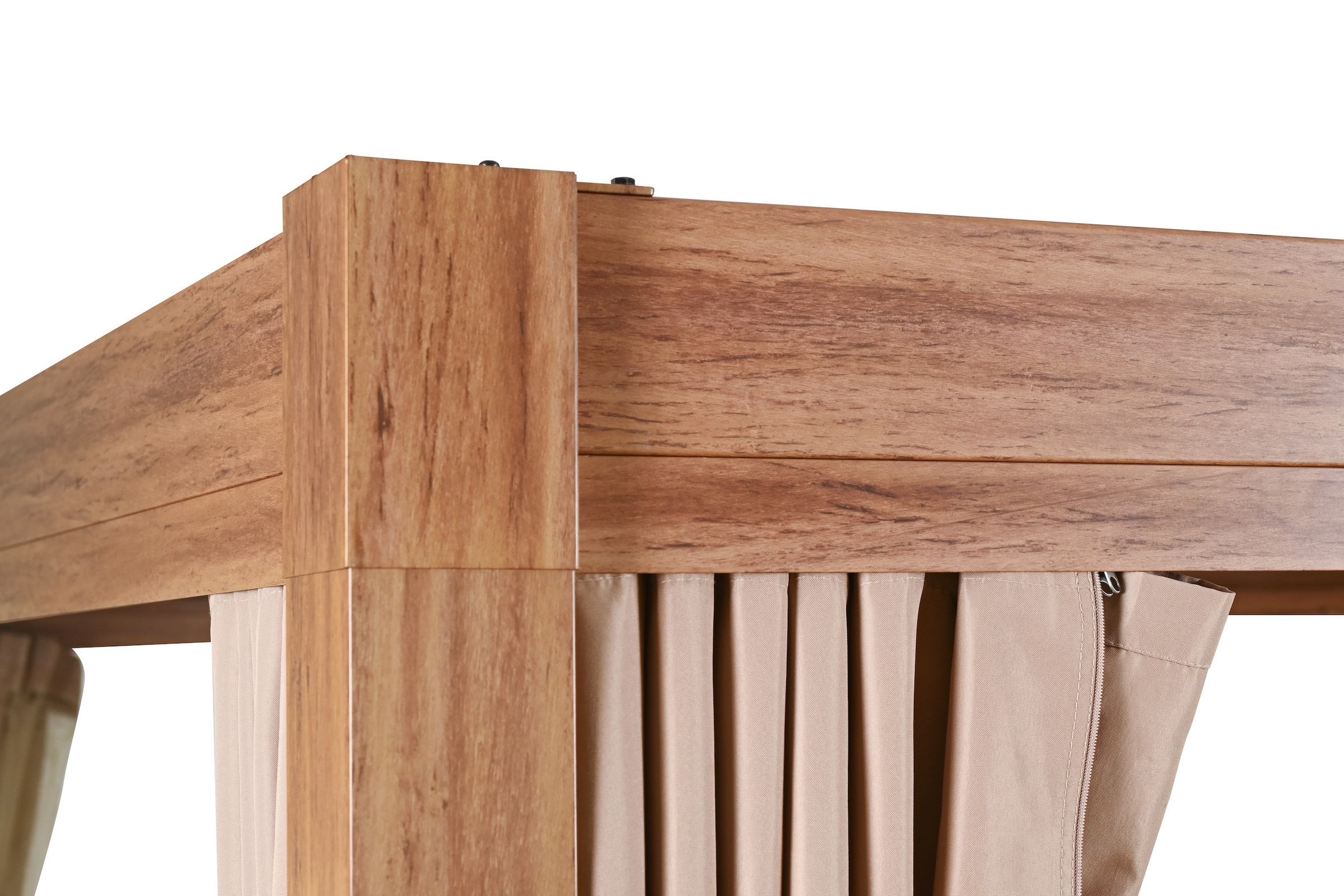 KONIFERA Pavillon »Pergola Alhambra, Terrassendach mit Aluminiumpfosten« 3x3 oder 3x4 m, holzfarben, 4 Seitenteile, verstellbare Dachlamellen