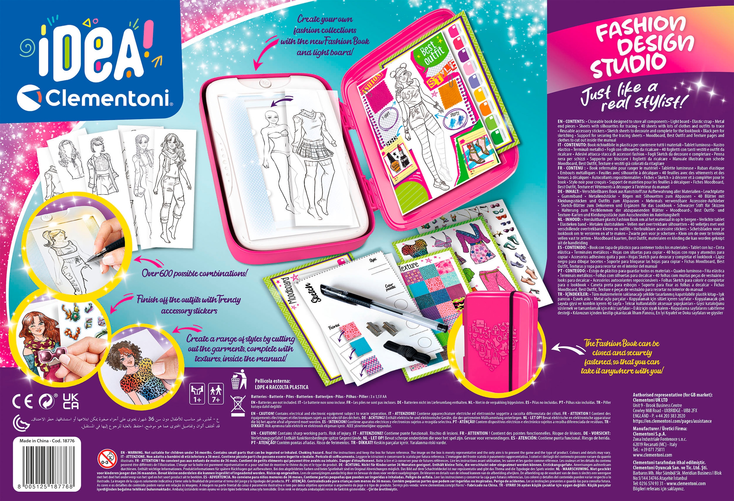 Clementoni® Kreativset »Idea, Fashion Design Studio« Mit Licht
