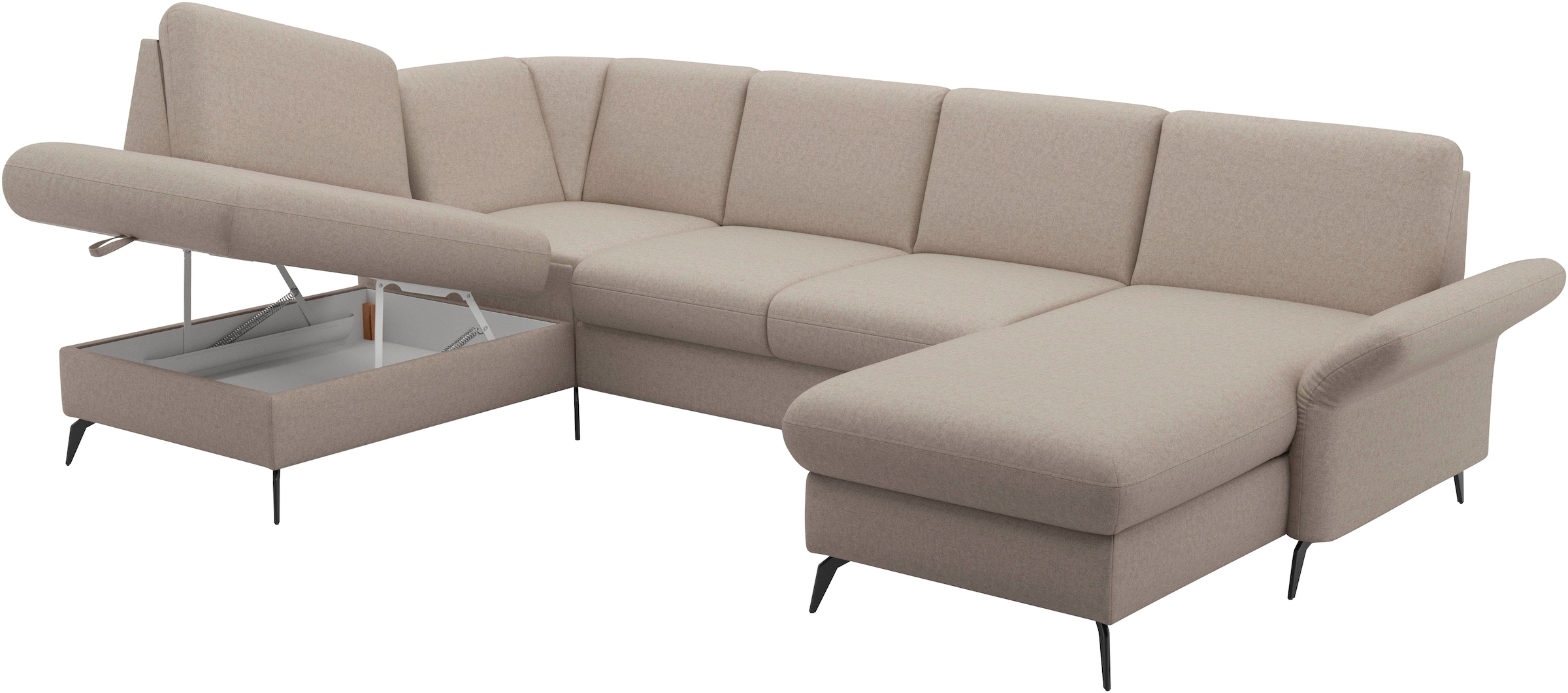 Home affaire Wohnlandschaft »Rochelle«, optional: Armteilverstellung, klappbar, Bettkasen