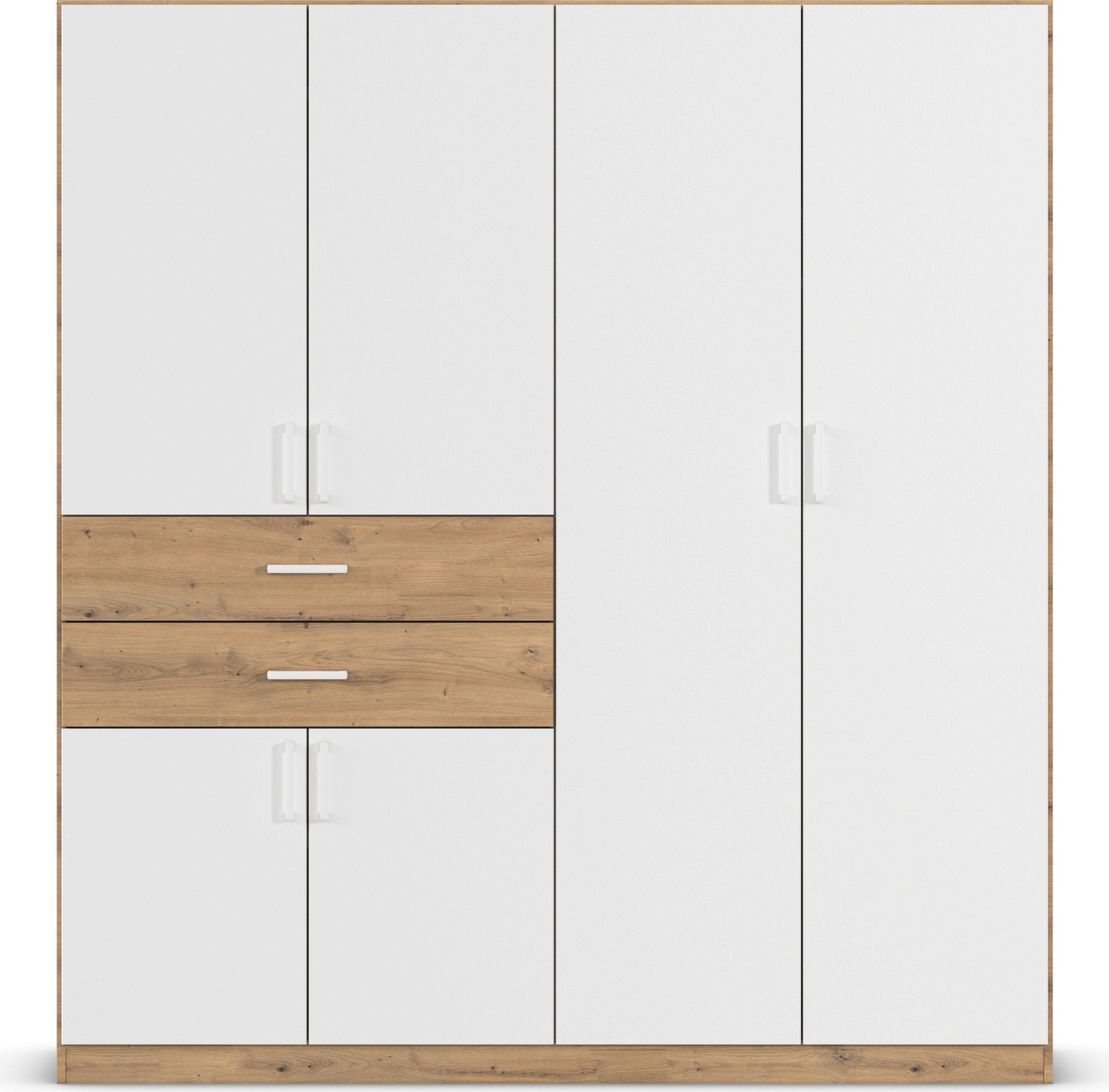 rauch Drehtürenschrank »Kleiderschrank Schrank Garderobe MAIKA mit Dekor-Front«, 2 Schubladen, in verschiedenen Breiten, Höhen, Farben, MADE IN GERMANY