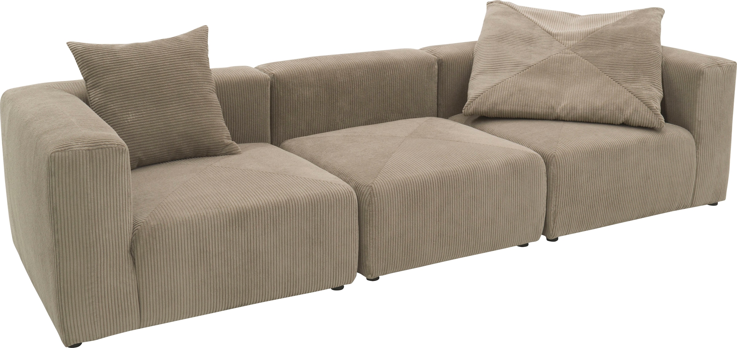 RAUM.ID Big-Sofa »Gerrid«, Cord-Bezug, bestehend aus Modulen: 2 Eck- und ein Mittelelement