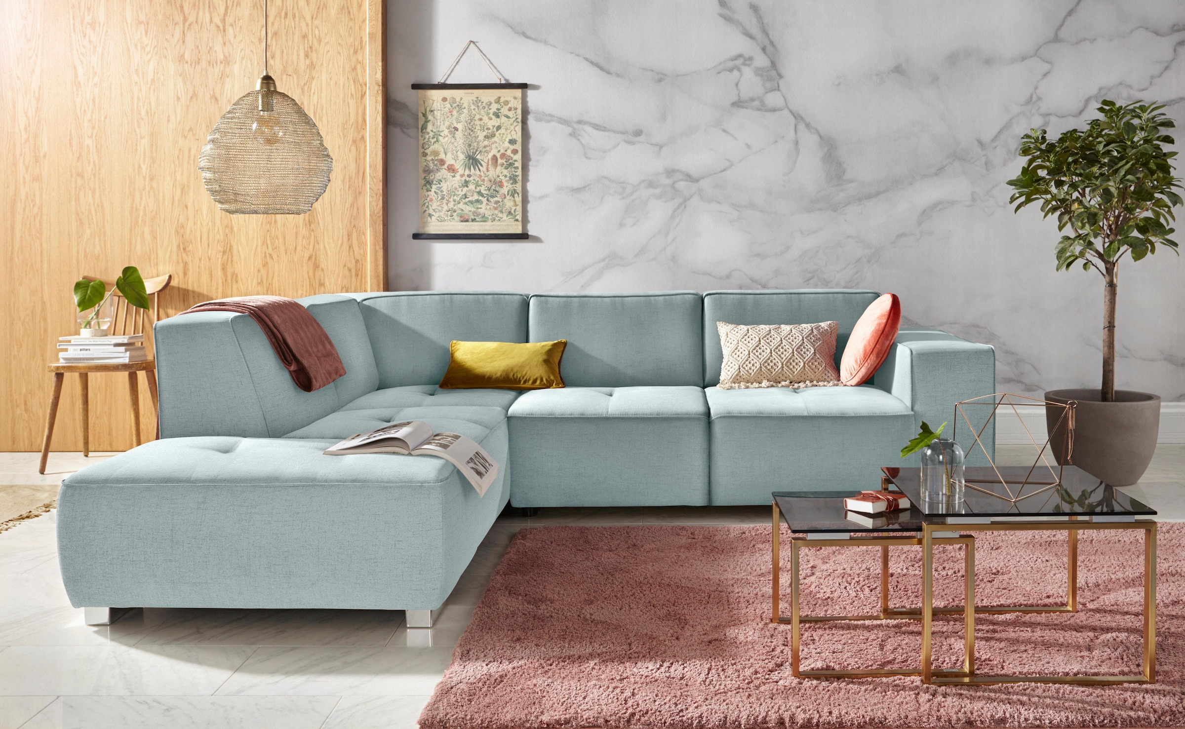 Home affaire Ecksofa »Sapporo L-Form« wahlweise Bettfunktion oder Sitztiefe günstig online kaufen