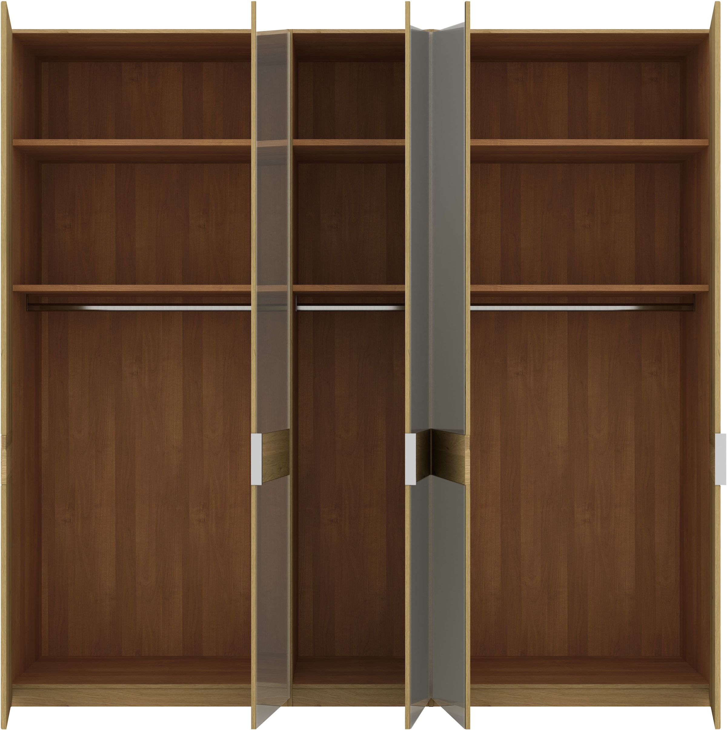 Musterring Drehtürenschrank »Savona, Kleiderschrank, Schrank, Garderobe, teilmassiv Eiche«, (mit Türdämpfern, mit Spiegel oder Glas, extra Böden, MADE IN GERMANY), Türen in Bianco-Eiche massiv, Spiegel-/Glastüren, verschiedene Größen
