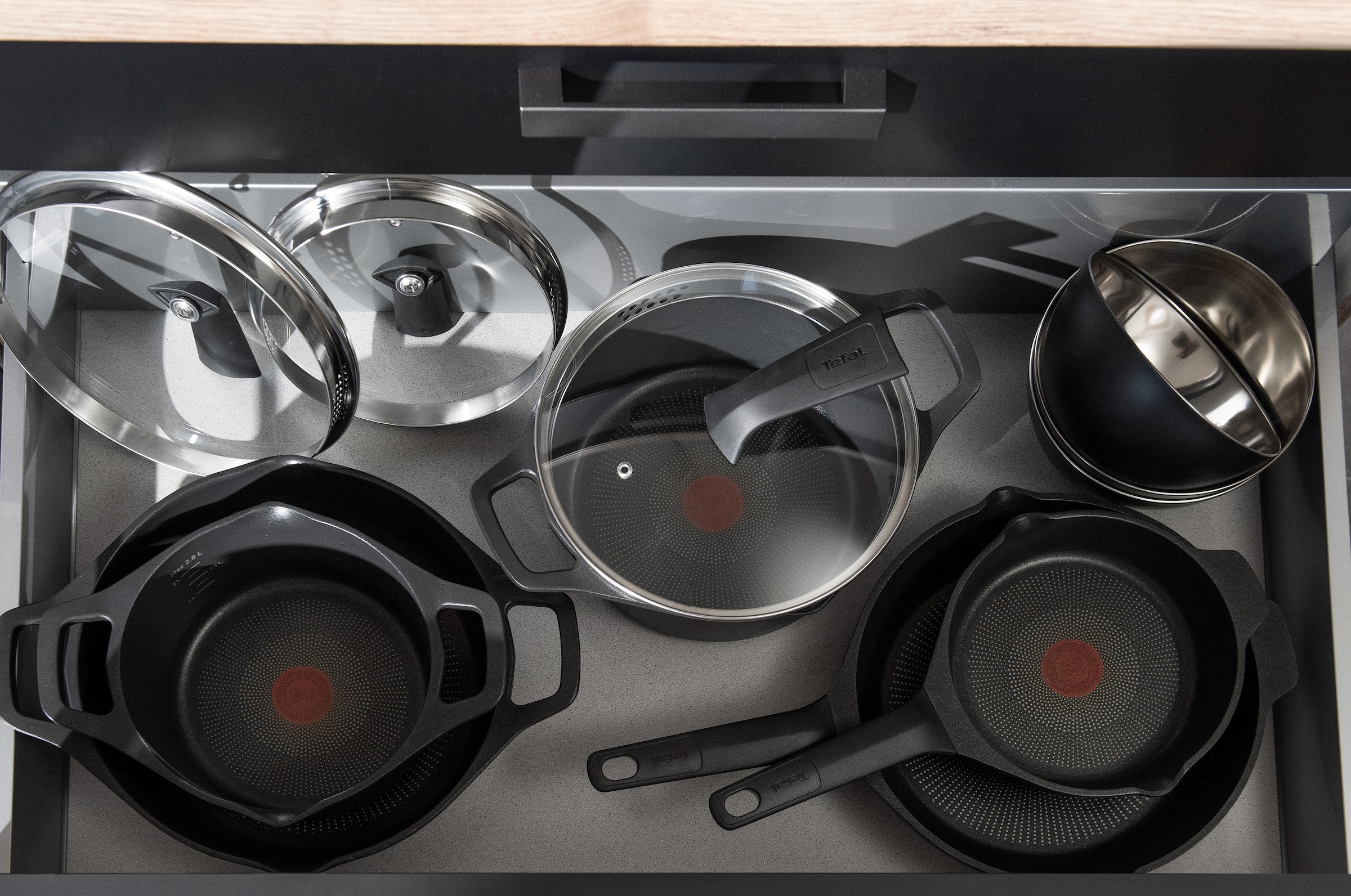 Tefal Wok »Robusto«, Aluminium, (1 tlg.), Aluguss, Antihaftversiegelung, Thermo-Signal, alle Herdarten,Induktion