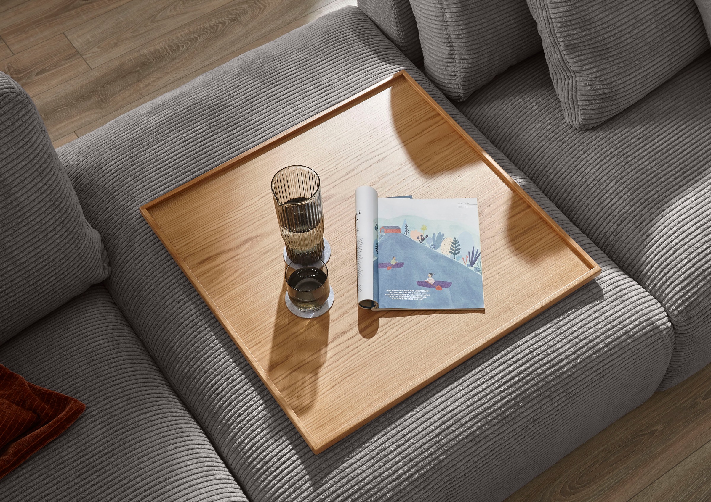 Musterring Wohnlandschaft »Lucia U-Form«, Cord-Bezug, inklusive Kopfstütze, Gesamtbreite 524 cm