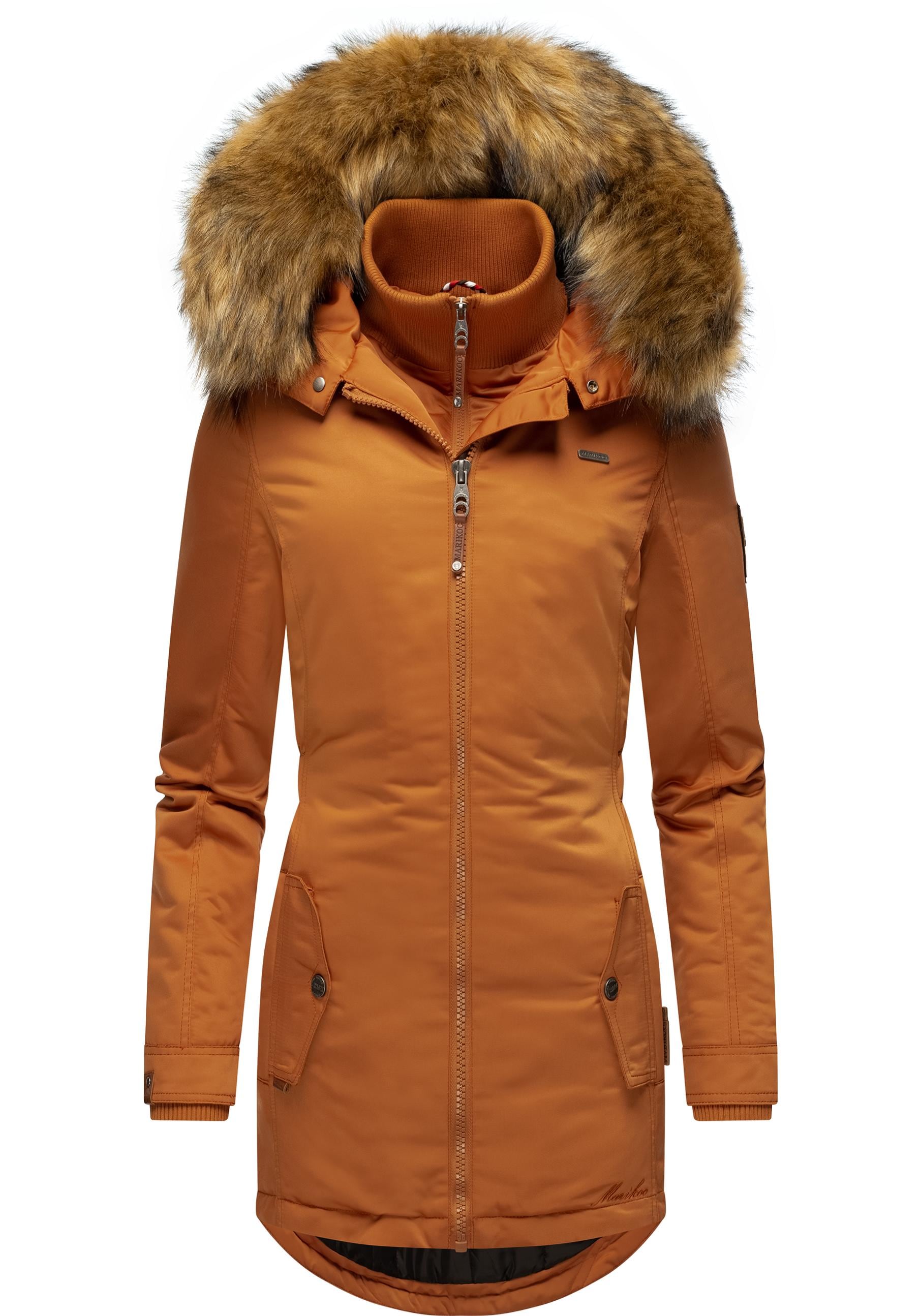 Marikoo Wintermantel »Sanakoo«, schicker Damen Kurzmantel mit Kunstfellkapuze kaufen