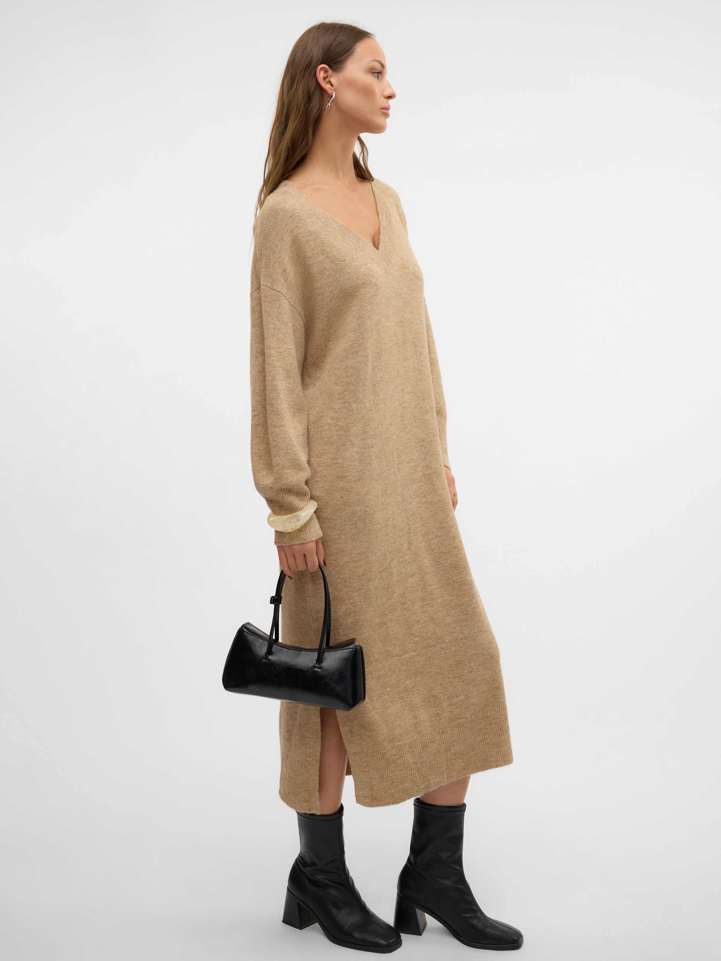 Vero Moda Strickkleid »VMJUPITER LS V-NECK CALF DRESS BF«