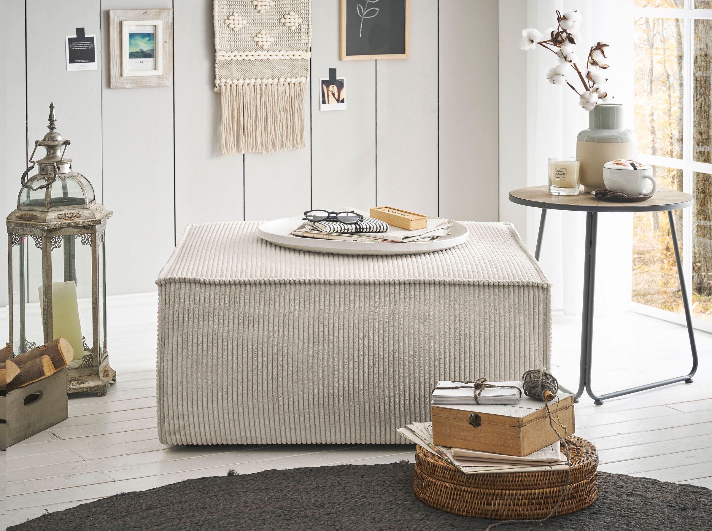 Home affaire Hocker »SHERWOOD«, Hocker quadratisch, ideale Ergänzung zum Loveseat Â»SHERWOODÂ«