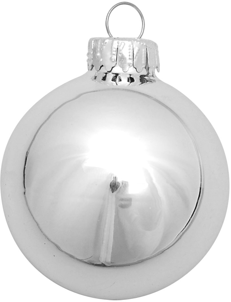 Krebs Glas Lauscha Weihnachtsbaumkugel »Glaskugelsortiment Silberfarben Glanz/Satin, Ø ca. 5 cm«, (Set, 12 St.), Weihnachtsdeko, Christbaumschmuck, Christbaumkugeln aus Glas