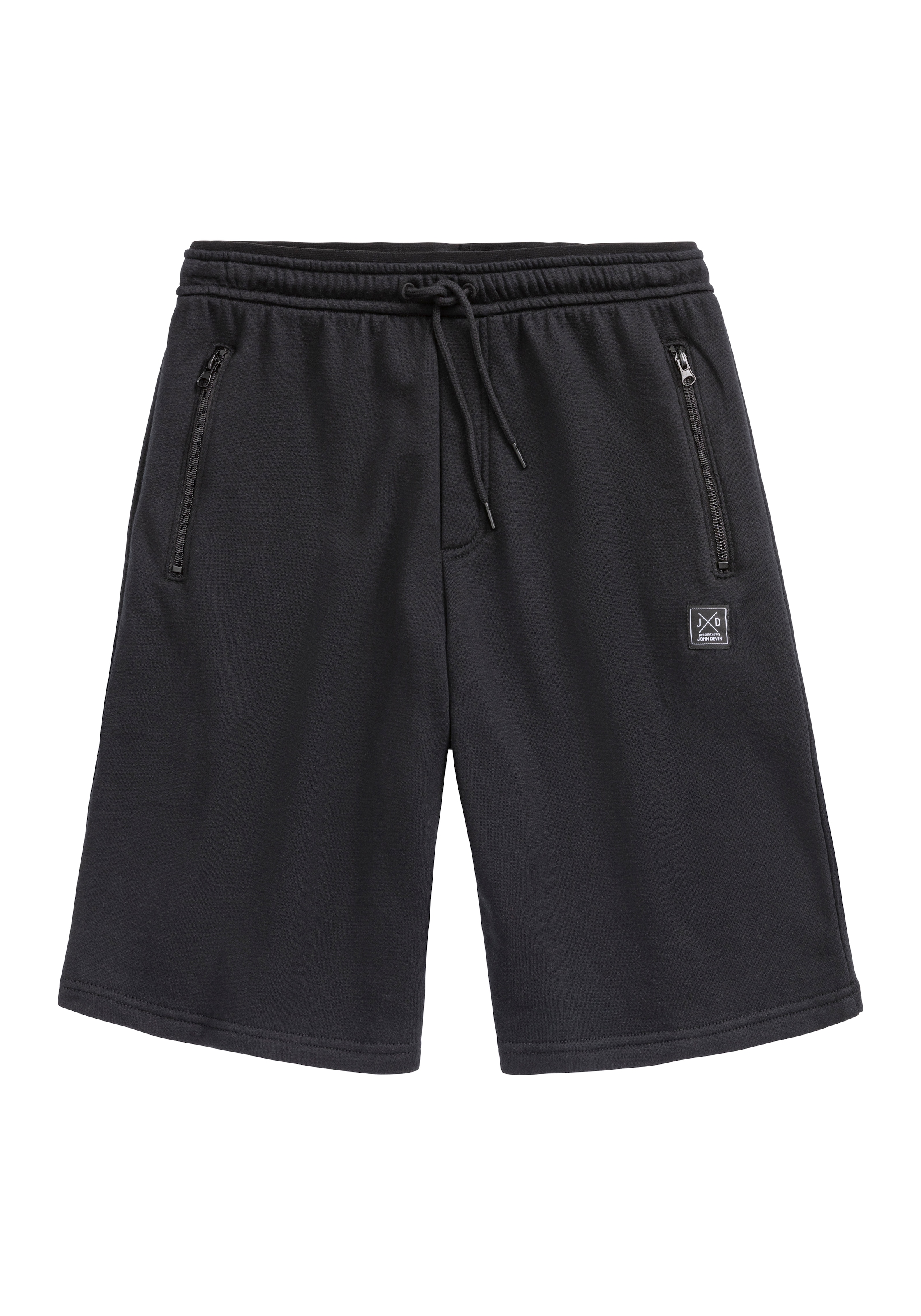 John Devin Sweatshorts, seitliche Taschen mit schwarzem Reißverschluss