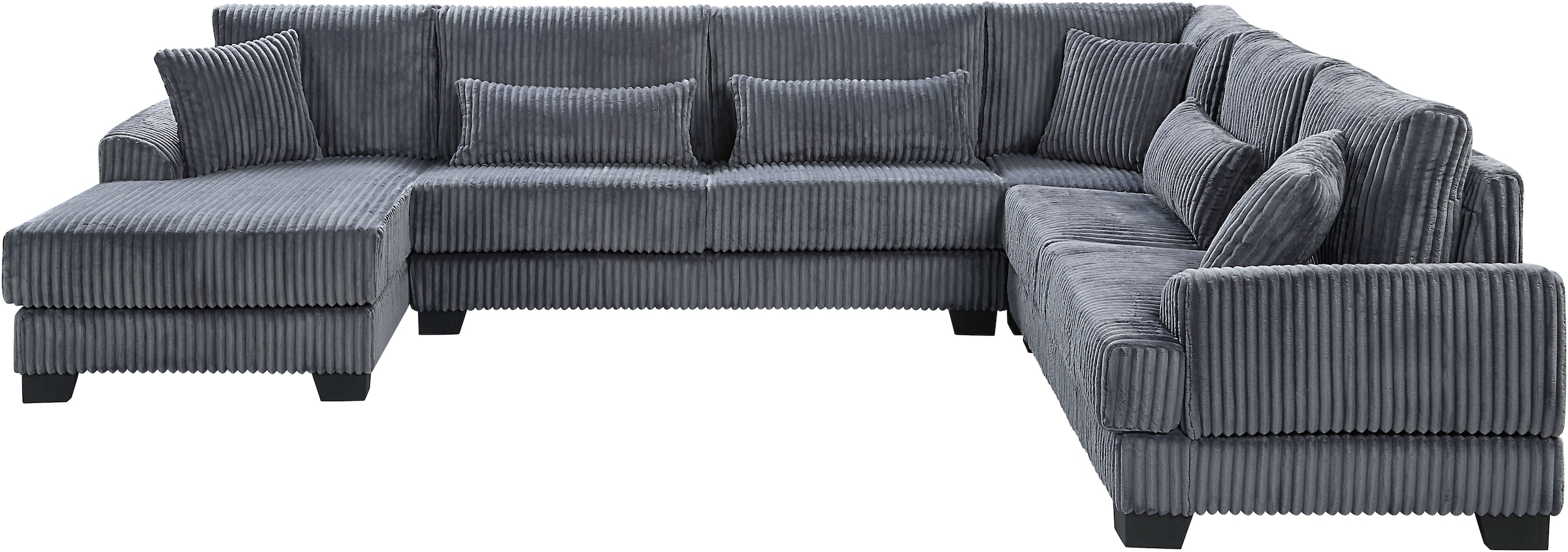 ATLANTIC home collection Wohnlandschaft, weicher XXL-Cordbezug, inklusive 6 Zierkissen