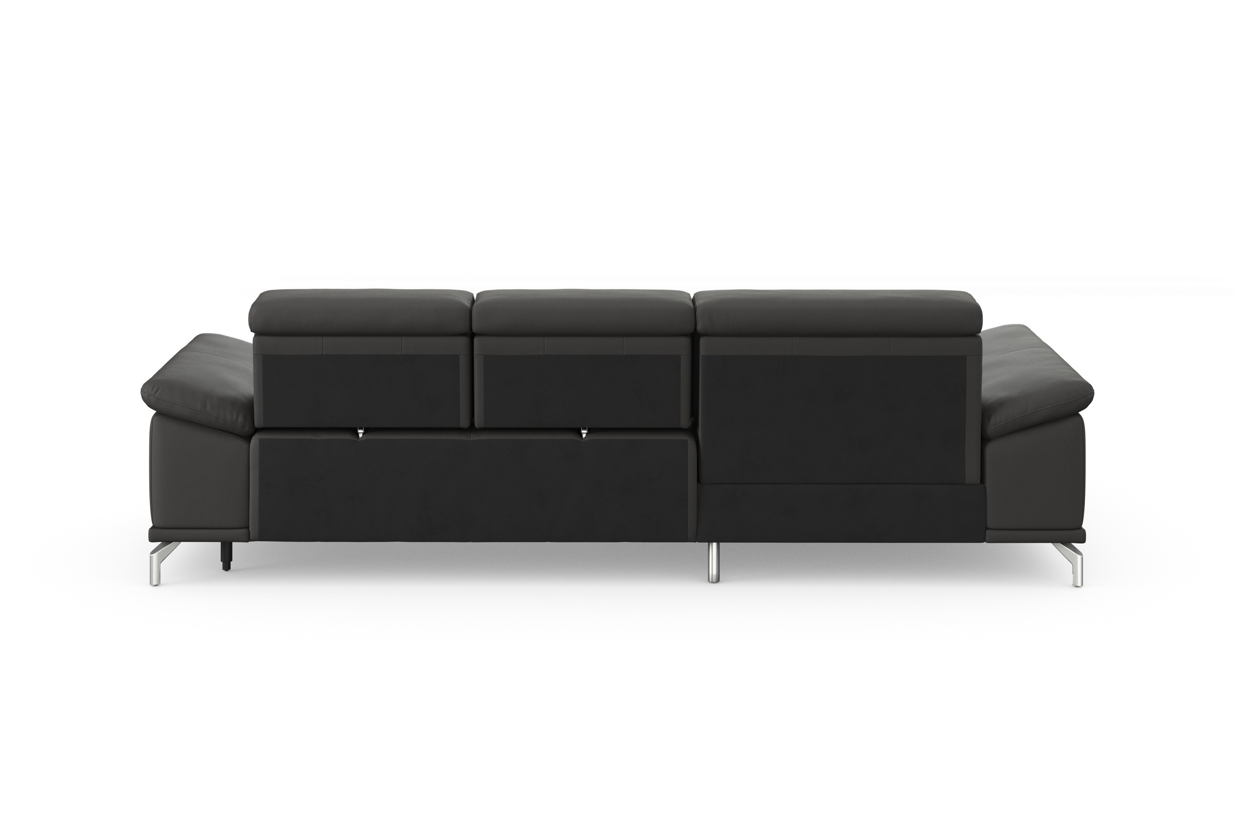 sit&more Ecksofa »Cabrio L-Form, mit Sitztiefenverstellung, Arm- und Kopfteilverstellung«, 2 Nierenkissen, Federkern, optional Bettfunktion und Stauraum