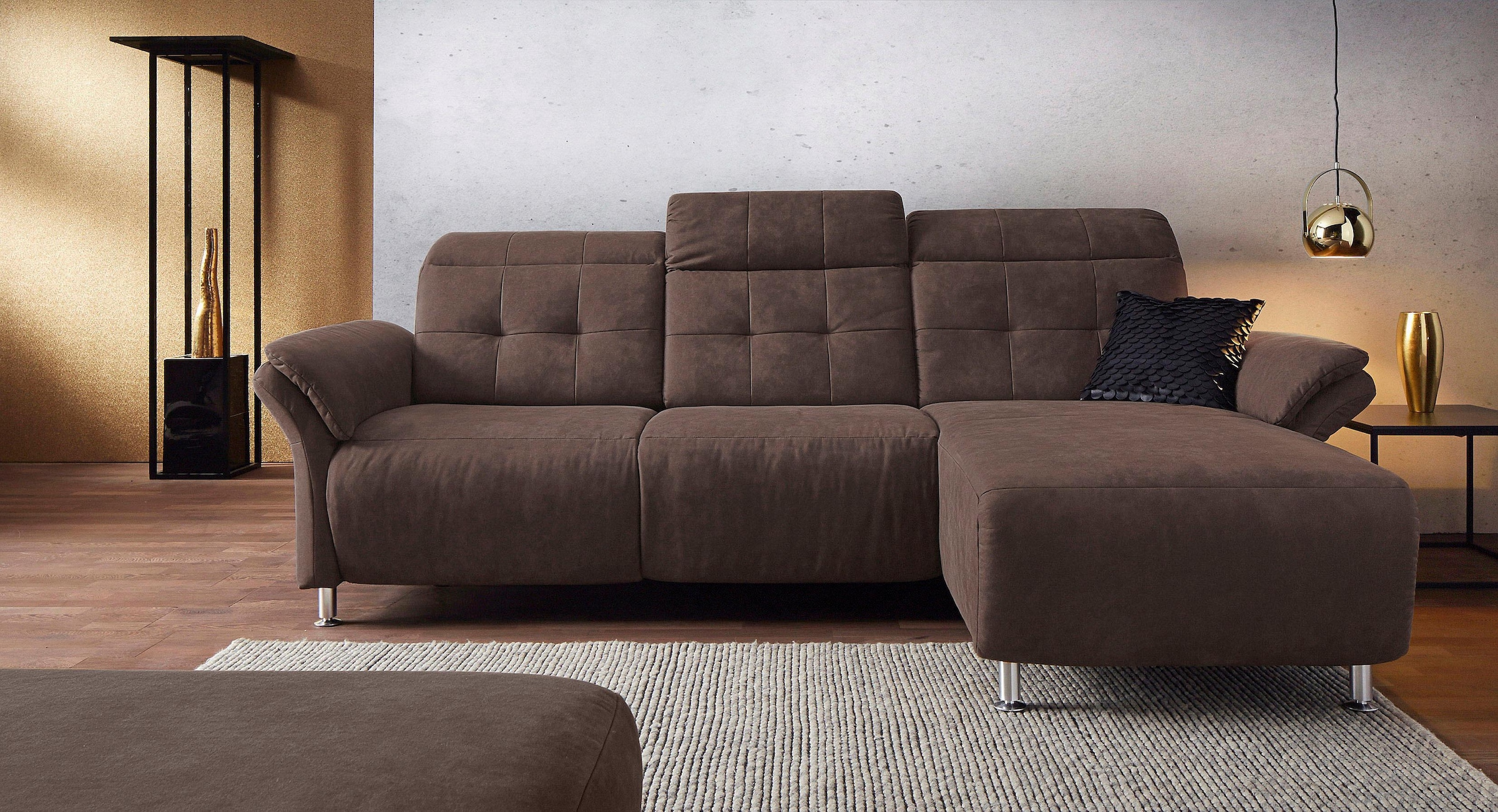 Home affaire Ecksofa »Manhattan L-Form« 2 Sitze mit elektrischer Relaxfunkt günstig online kaufen
