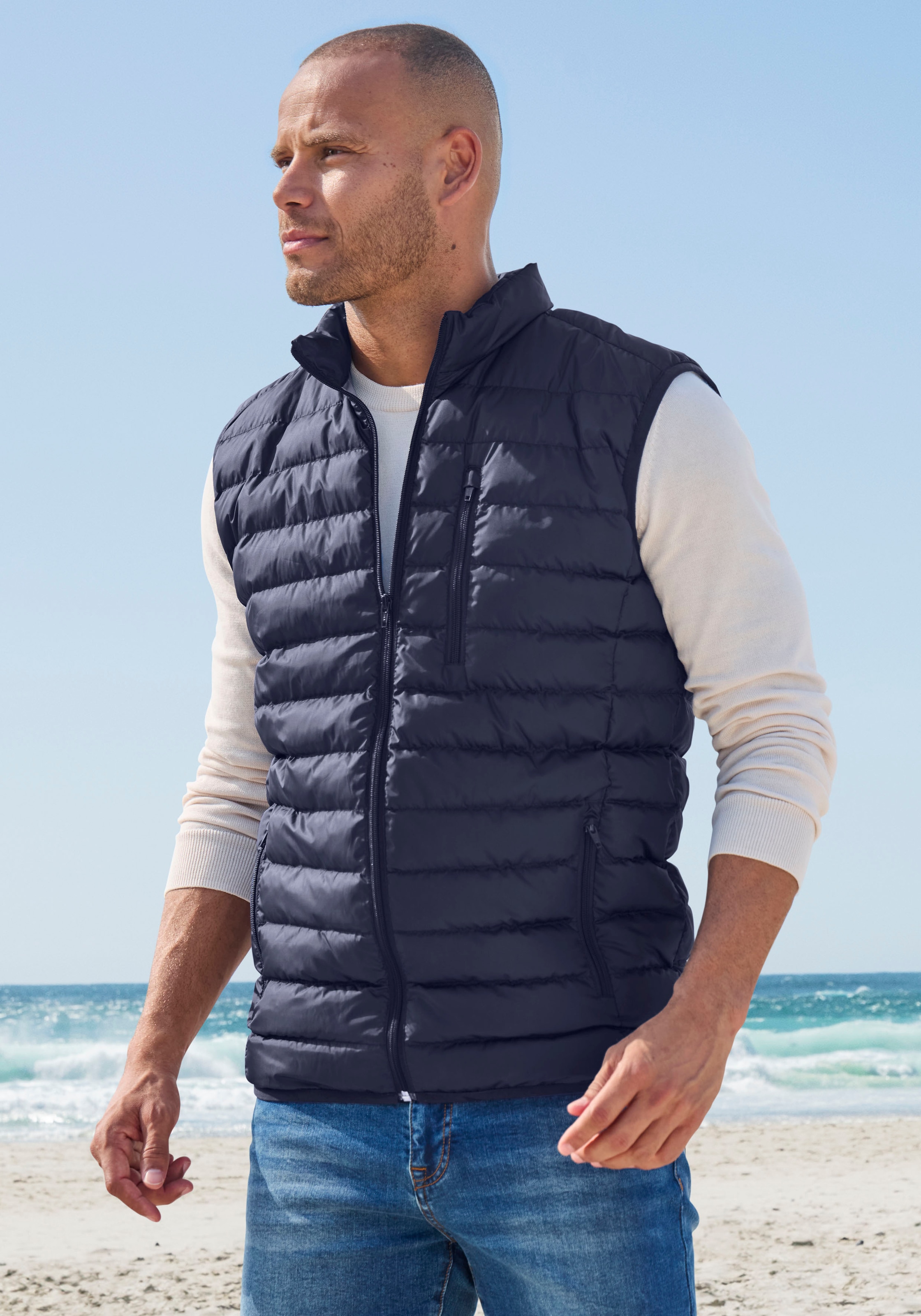 H.I.S Steppweste leicht und gut zu verstauen marine XXL (60/62) XXL (60/62) Leichte Steppweste, sowohl Innen wie Außengesteppt