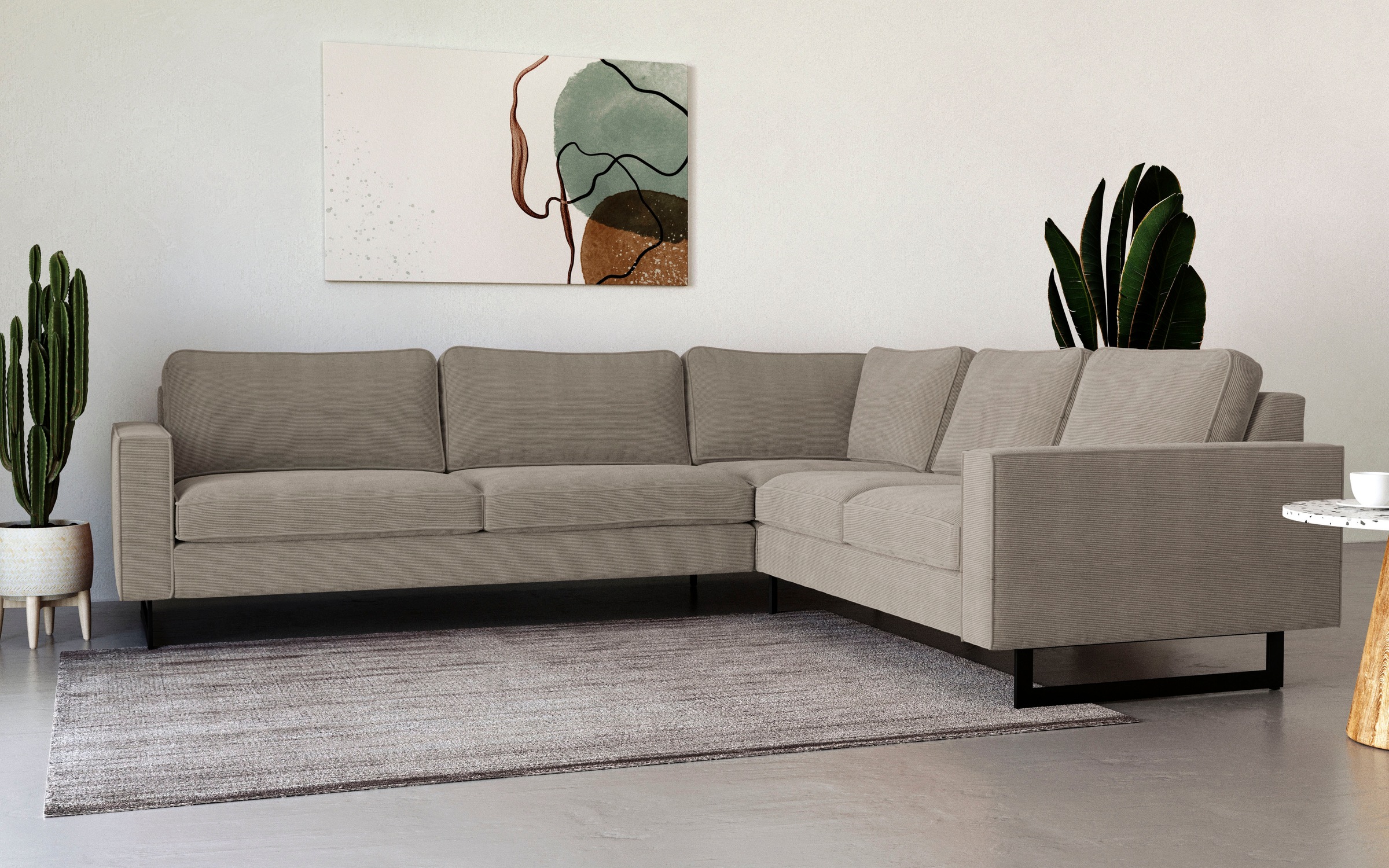 Places of Style Ecksofa »Pinto, 250/290 cm, langer Schenkel, XXL, Ottomane« günstig online kaufen
