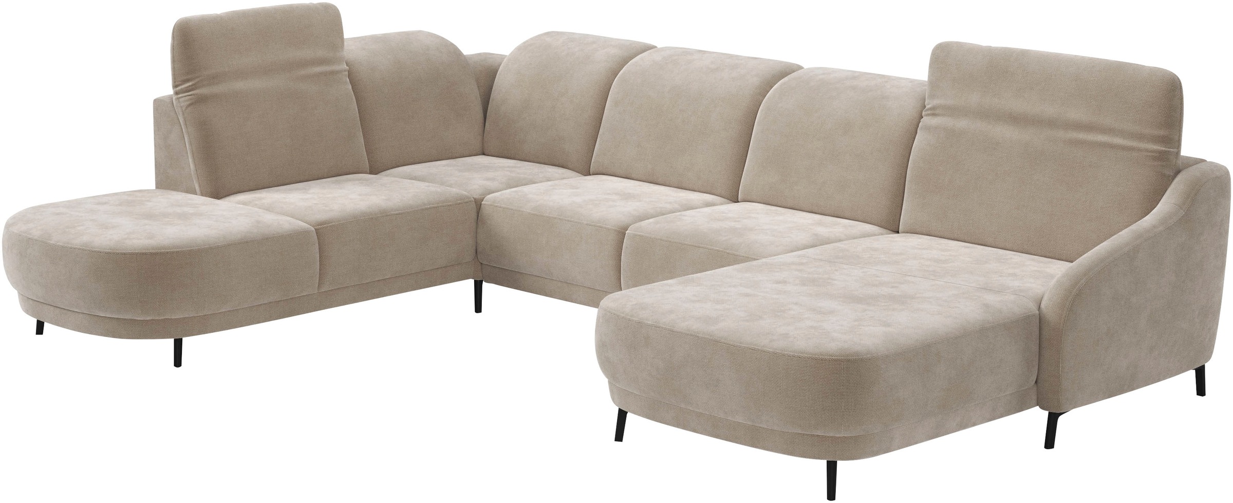 sit&more Wohnlandschaft »Blues U-Form«, inkl. Kopfteilverstellung, wahlweise mit Klapptisch und USB