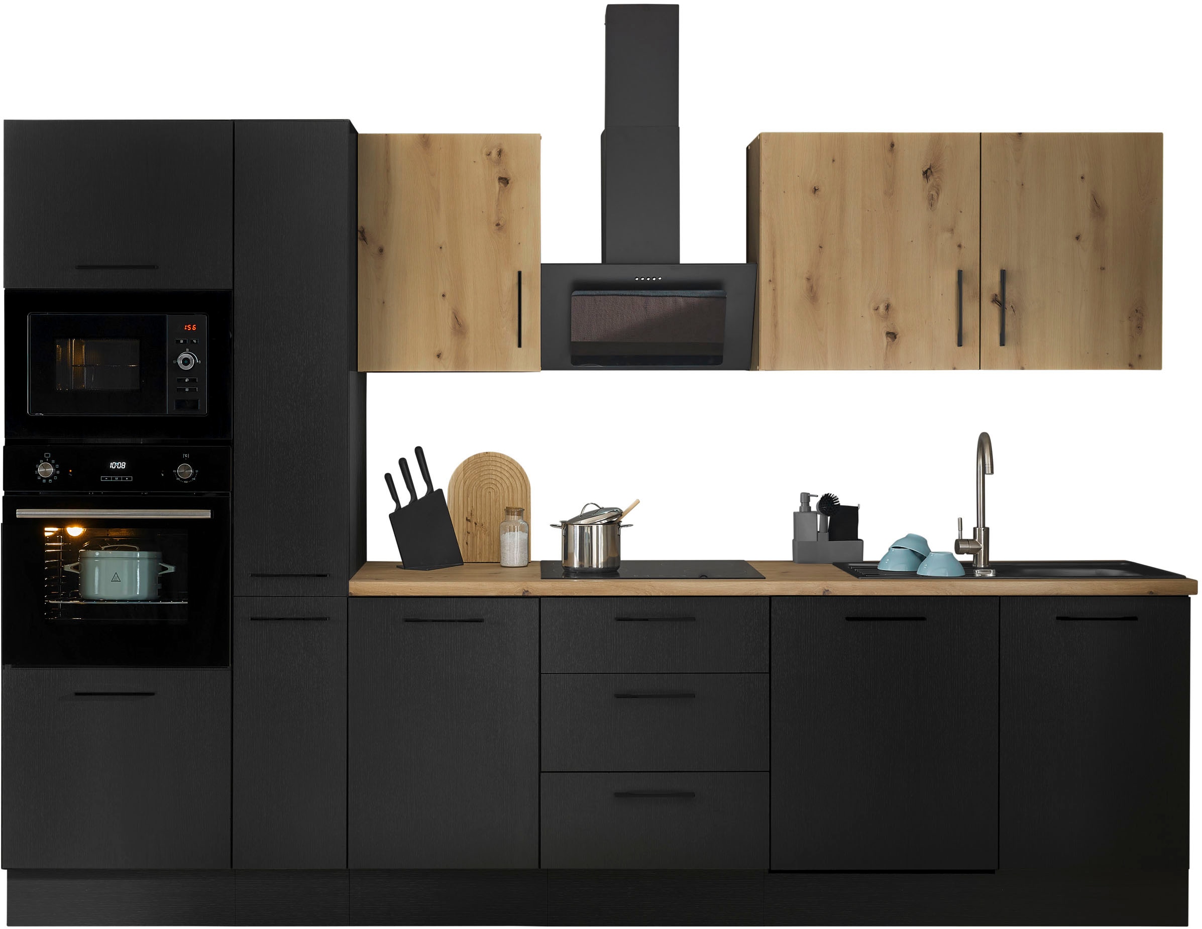 BASIC by Balculina Küchenzeile »Turin«, Breite 310 cm, wahlweise mit E-Geräten