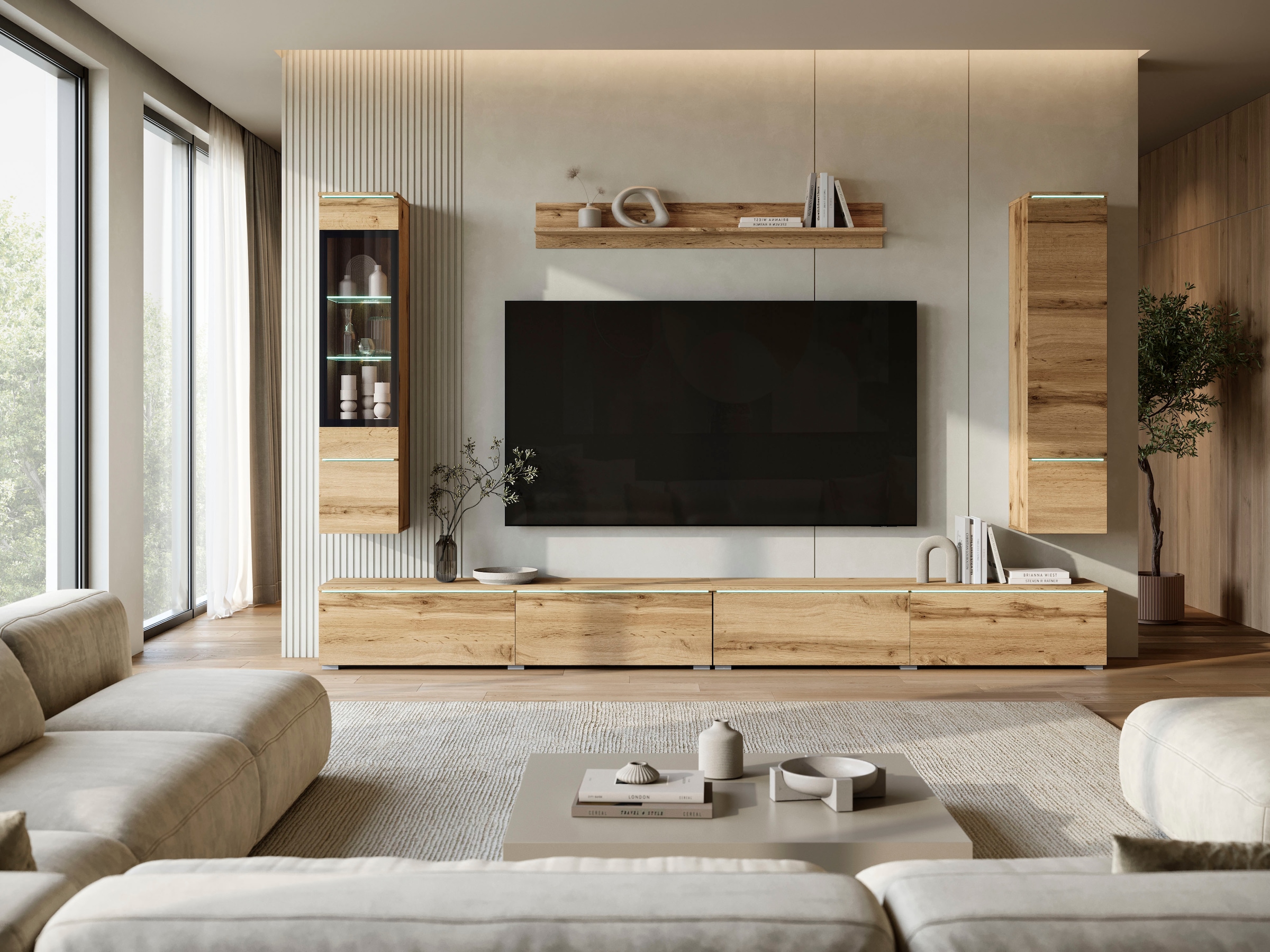 Home affaire Wohnwand »Vera, Breite 300 cm« Komplett-Set, 5 Stk. tlg.