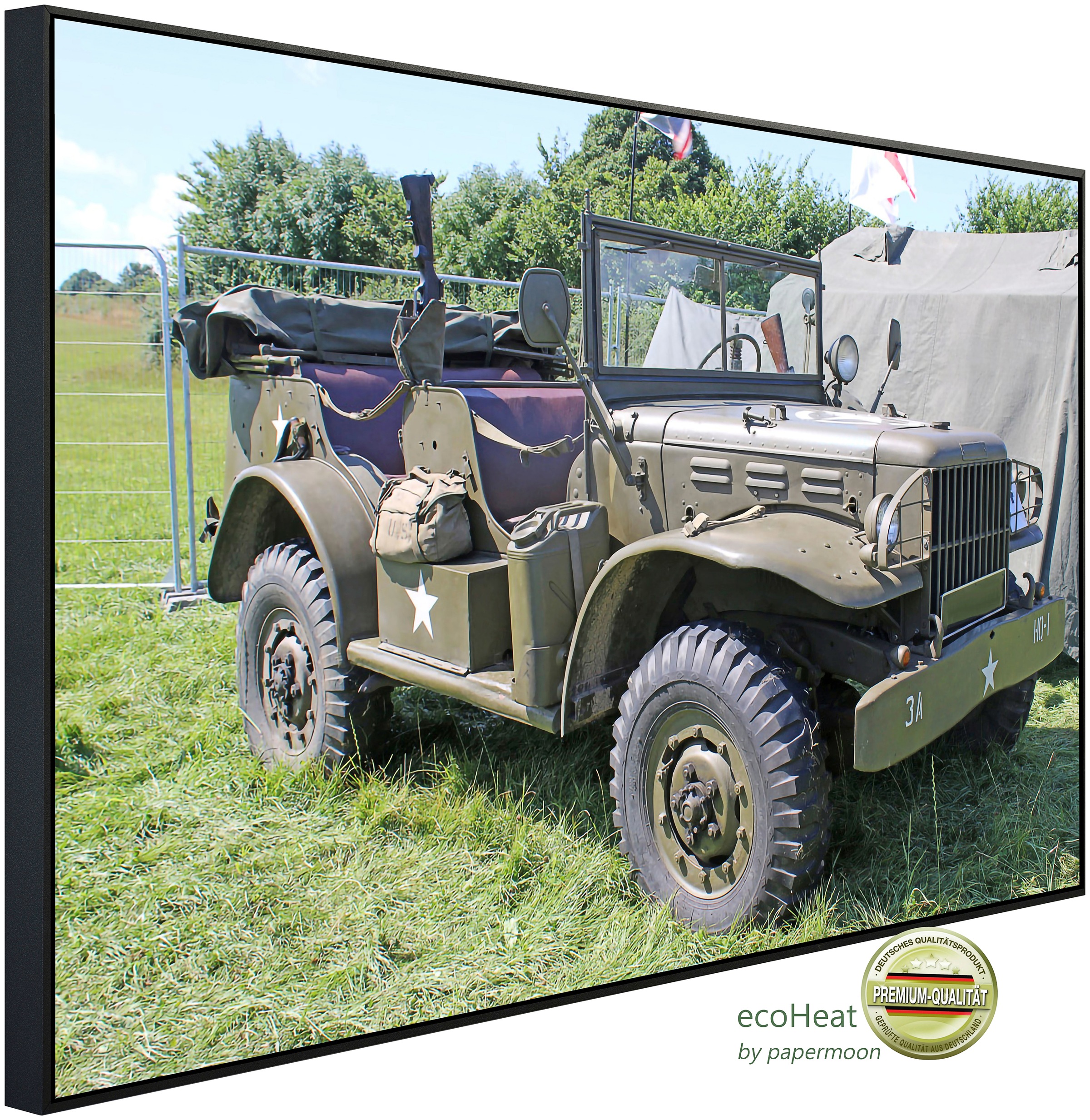 Papermoon Infrarotheizung »Vintage Militär Jeep«, sehr angenehme Strahlungs günstig online kaufen