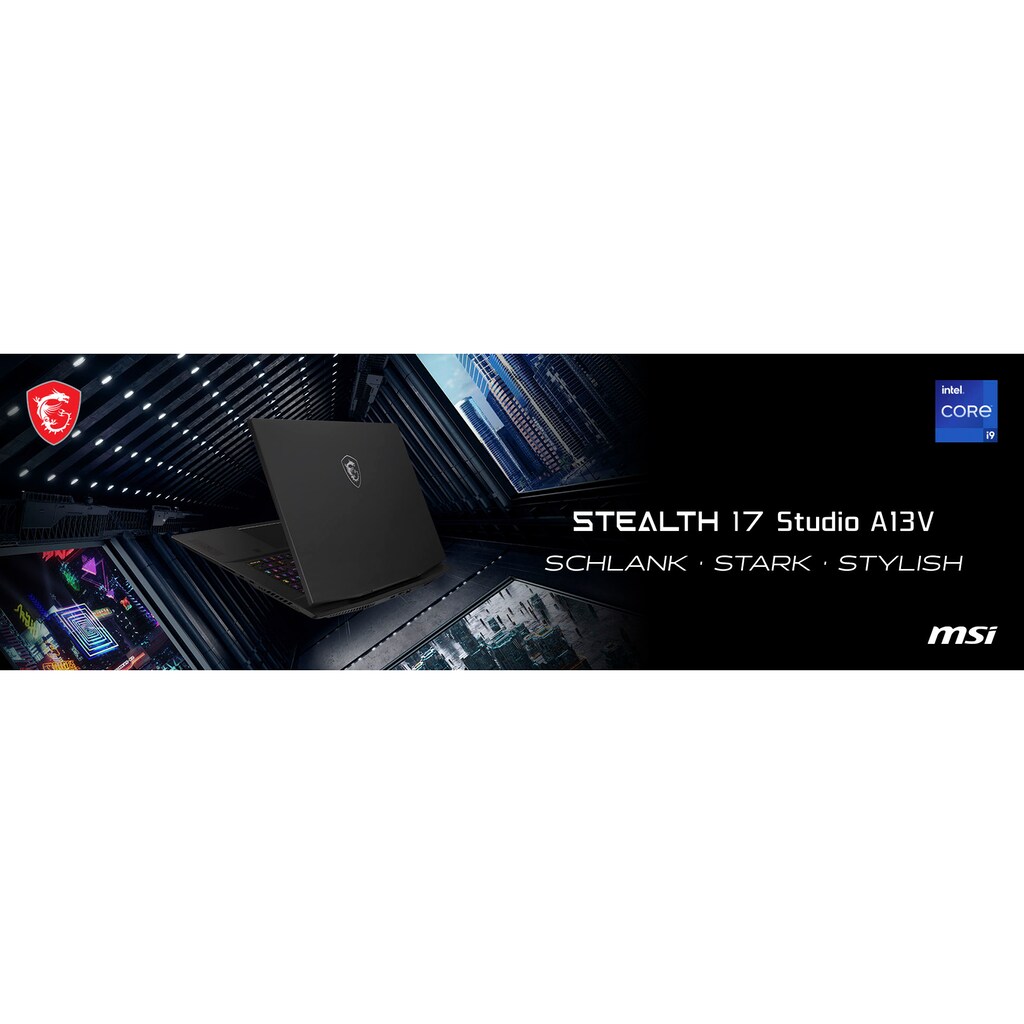 MSI Gaming-Notebook »Stealth 17 Studio A13VH-014«, 43,9 cm, / 17,3 Zoll, Intel, Core i9, GeForce RTX 4080, 2000 GB SSD