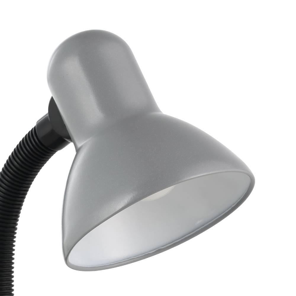 EGLO Tischleuchte »BASIC«, 1 flammig, Leuchtmittel E27 | Leuchtmittel wechselbar-ohne Leuchtmittel, silber / Ø12,5 x H30 cm / exkl. 1 x E27 (je max. 40W) / Wippschalter