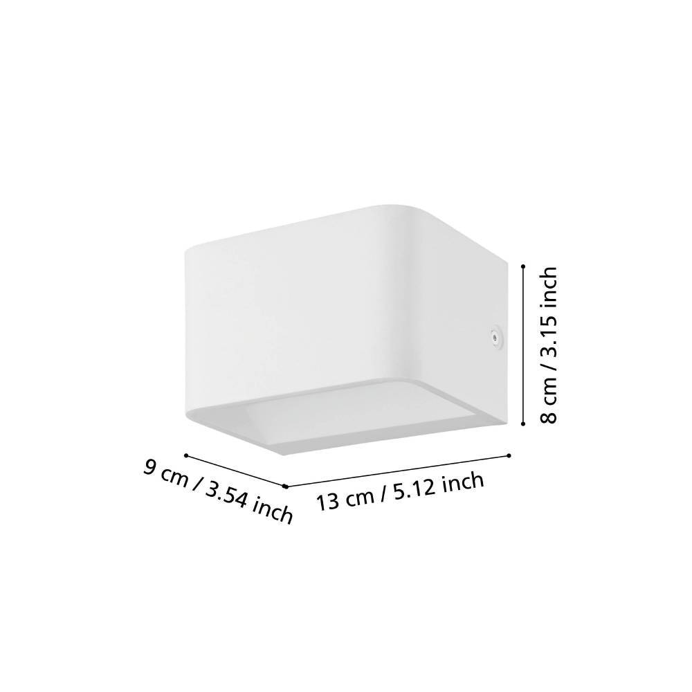 EGLO Wandleuchte »SANIA 4 Wandlampe, Wandstrahler, Flurlampe, weiß, LED, modern«, 1 flammig, Leuchtmittel LED-Board | LED fest integriert, Wohnzimmer, Esszimmer, Flur, minimalistisch, indirektes Licht, 13x8cm