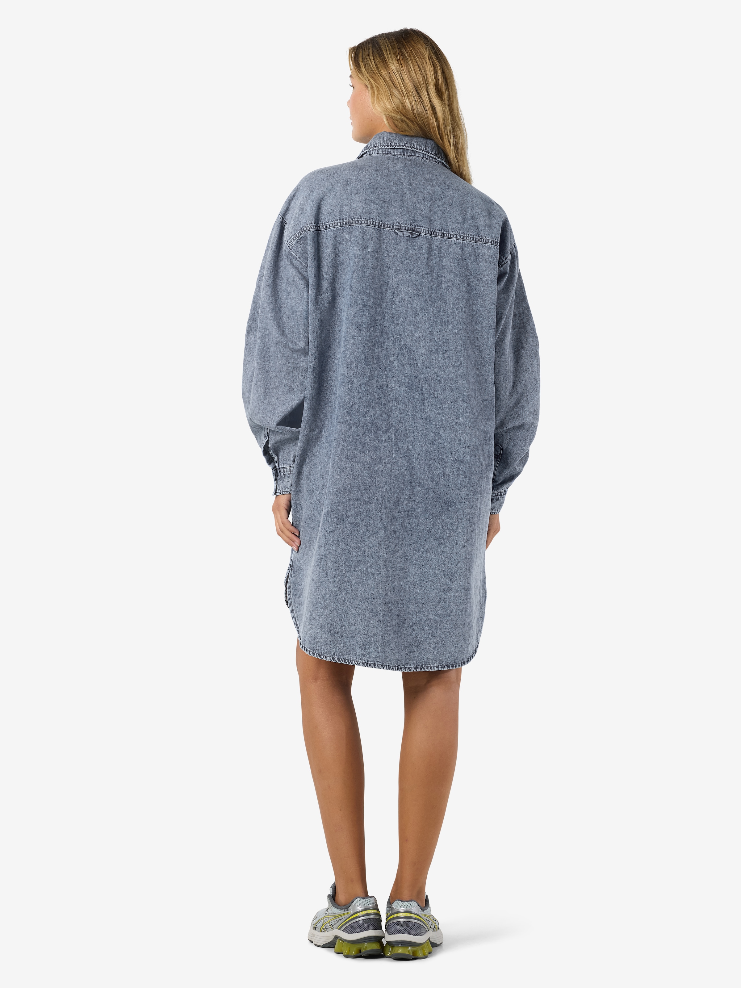 Noisy may Jeanskleid »NMENZA RICA LS SHIRT DRESS« aufgesetzte Taschen Baumwolle, loose fit
