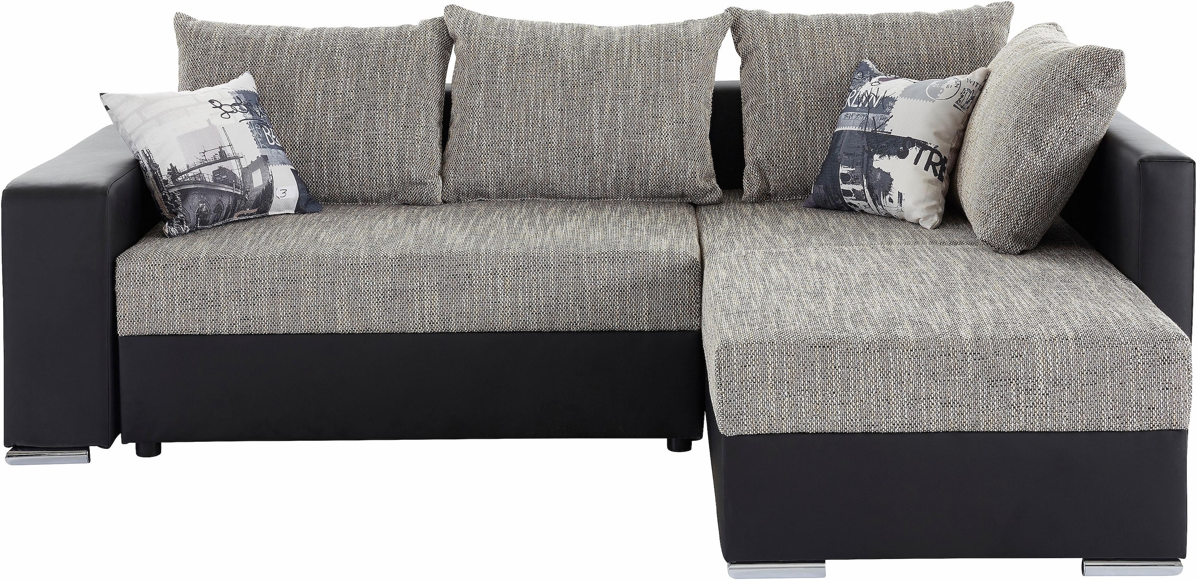 COLLECTION AB Ecksofa »John L-Form«, mit Bettfunktion, Bettkasten und integriertem Regal