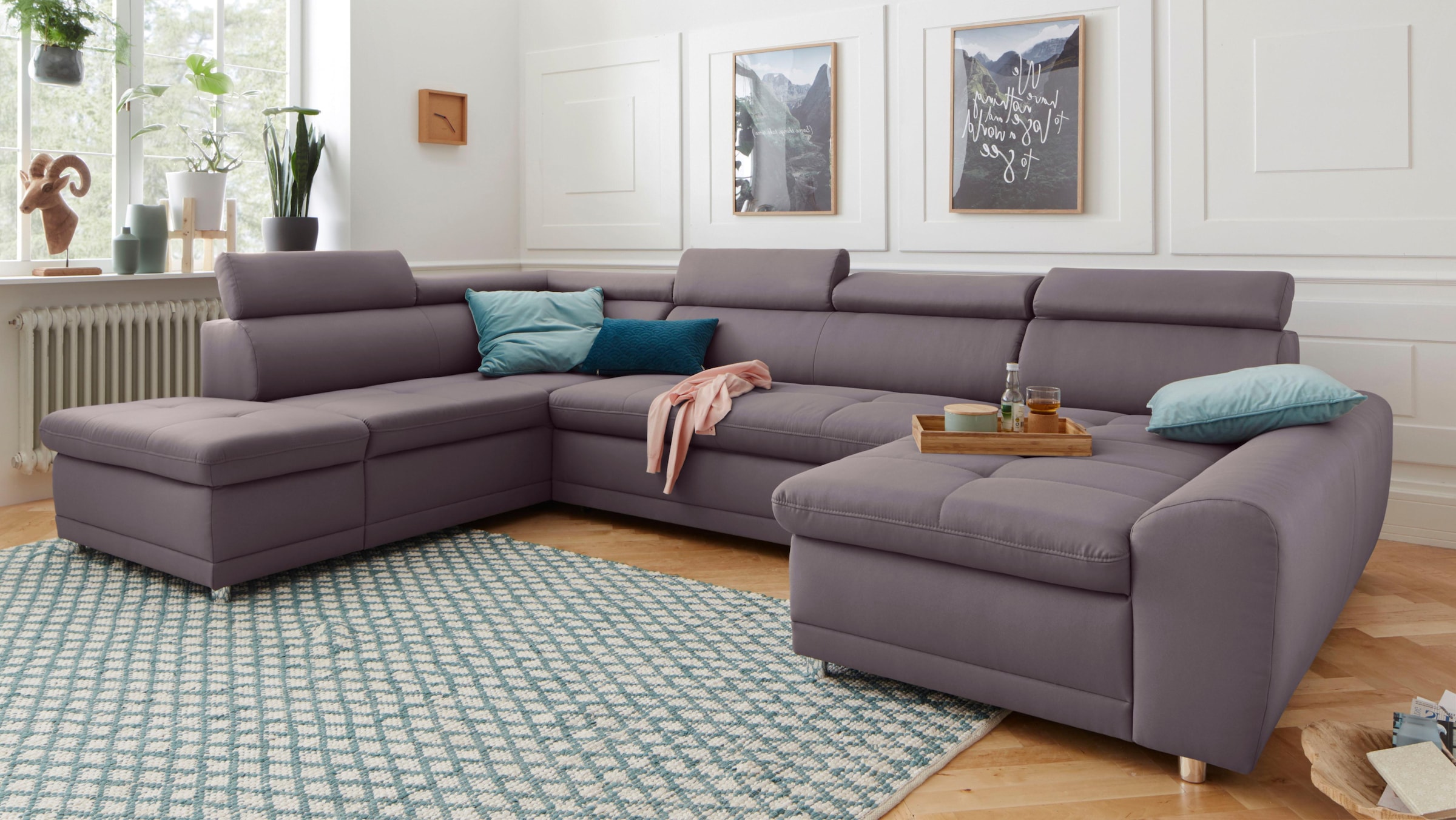 sit&more Wohnlandschaft »Riva U-Form« wahlweise mit Bettfunktion