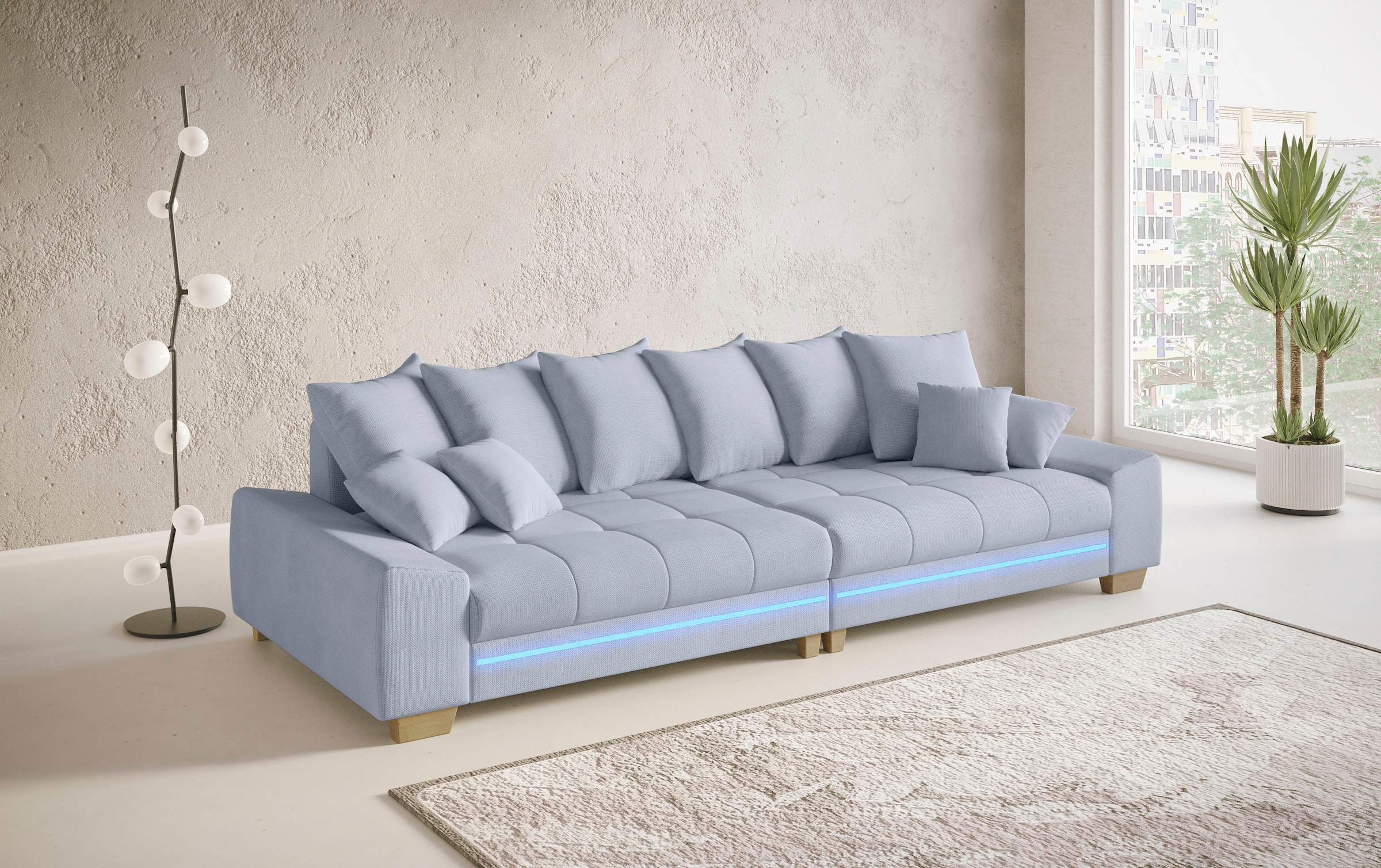 Mr. Couch Big-Sofa »Nikita II«, mit RGB-LED Beleuchtung, wahlweise mit Kaltschaum