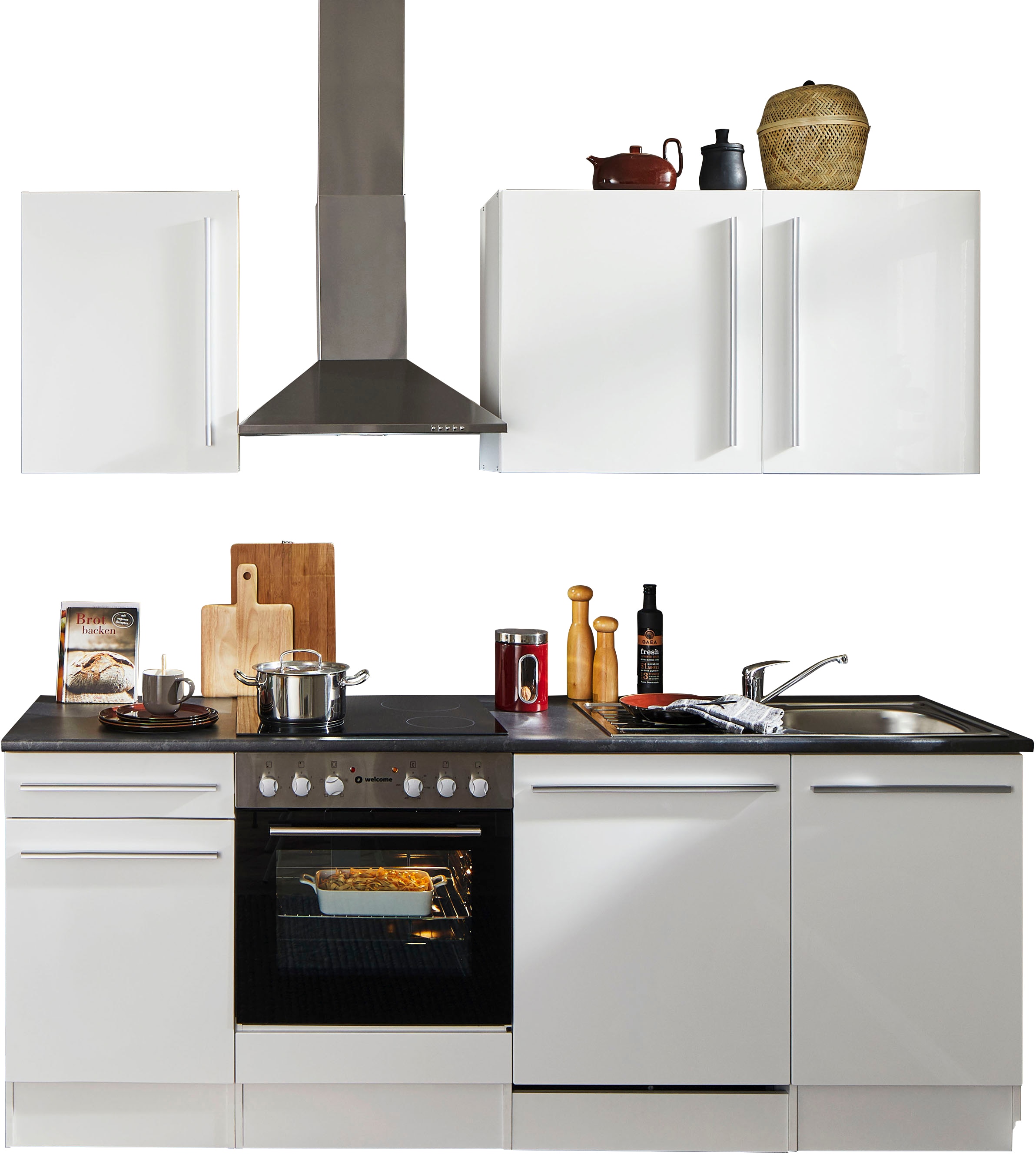 BASIC by Balculina Küchenzeile »Jazz«, Breite 220 cm, wahlweise mit E-Geräten